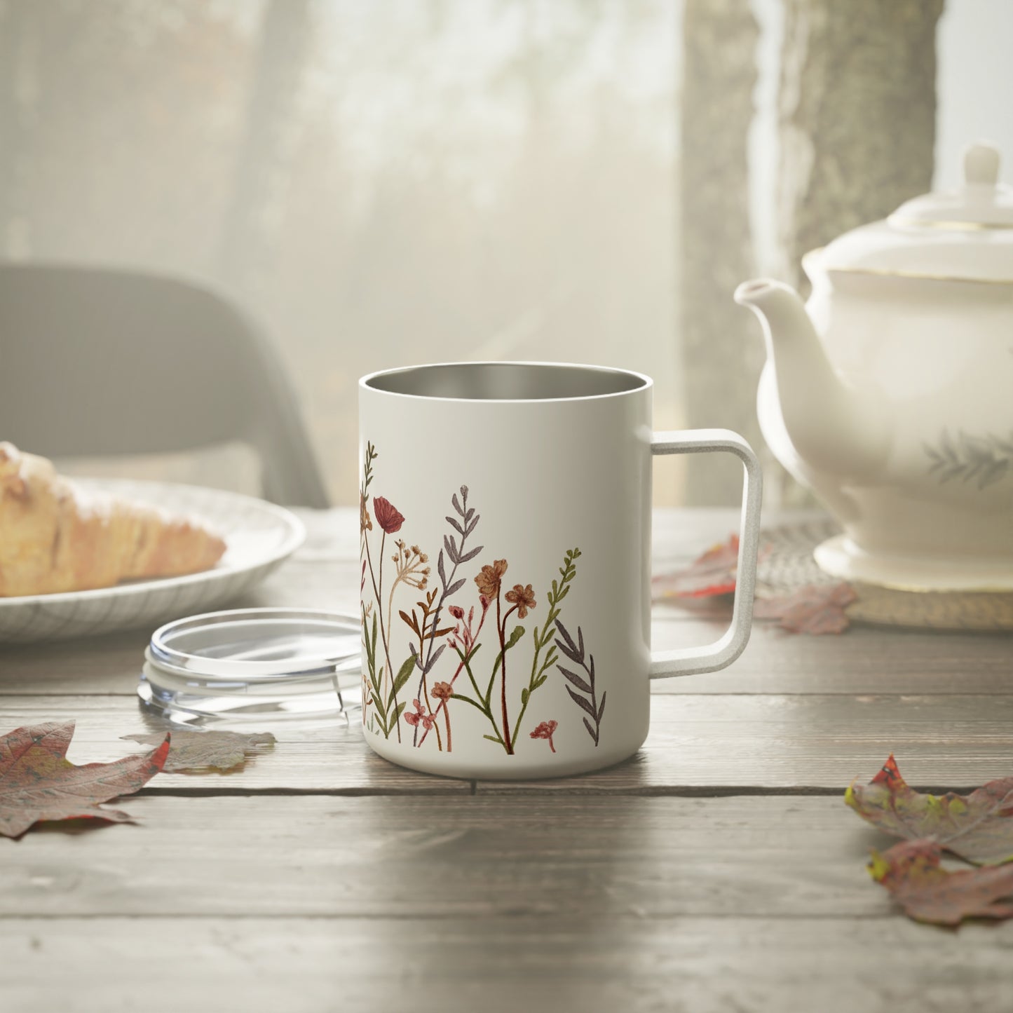 Neutral Wildflowers Insulated Coffee Mug, 10oz