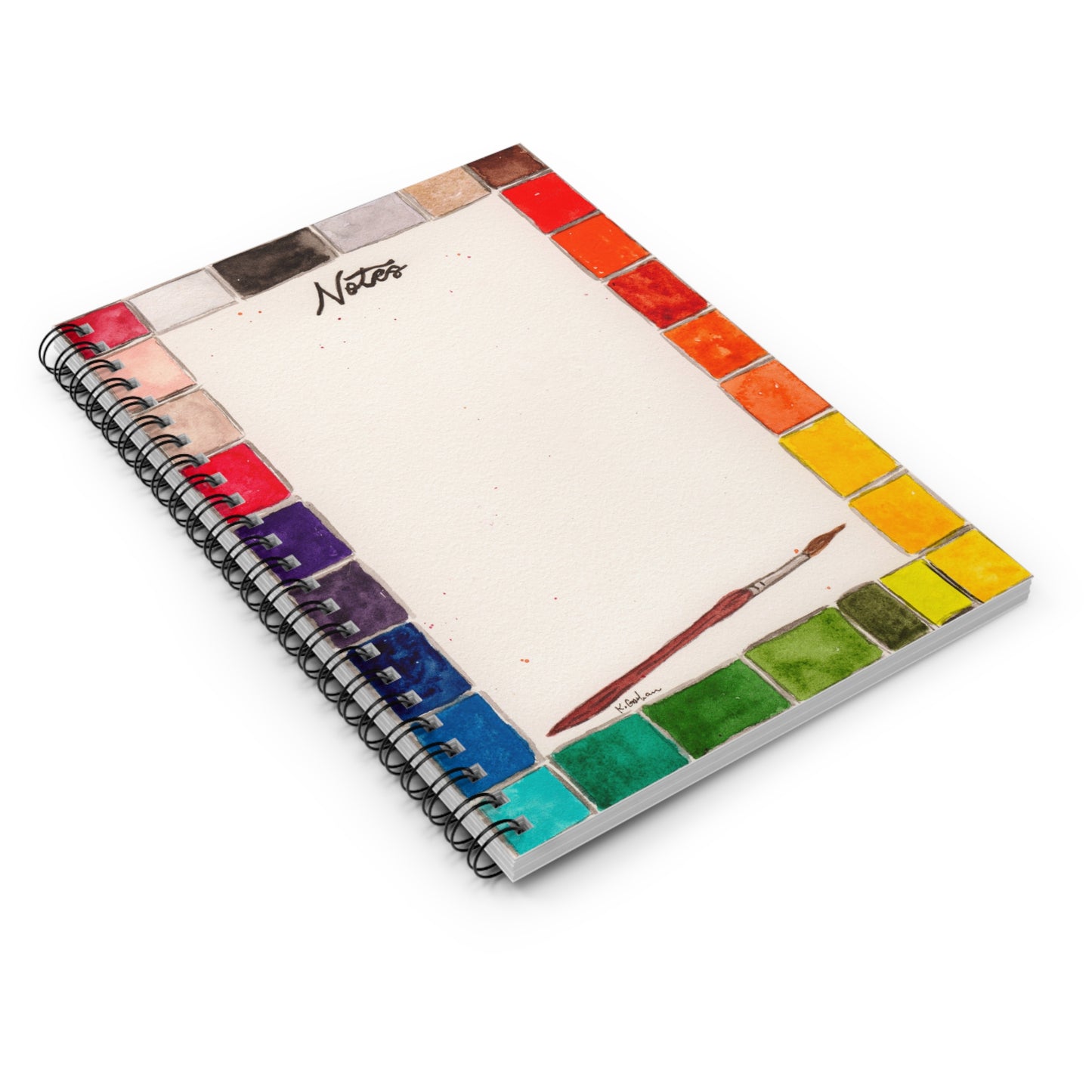 Watercolor Palette Spiral Notebook