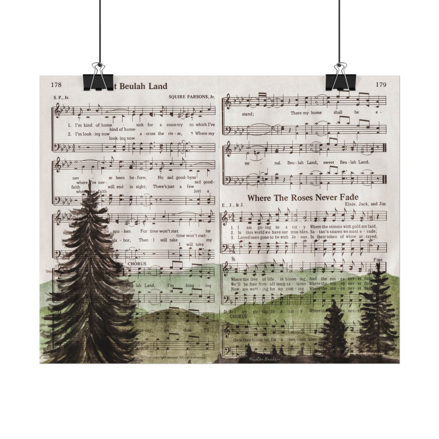 Sweet Beulah Land Textured Watercolor Matte Poster