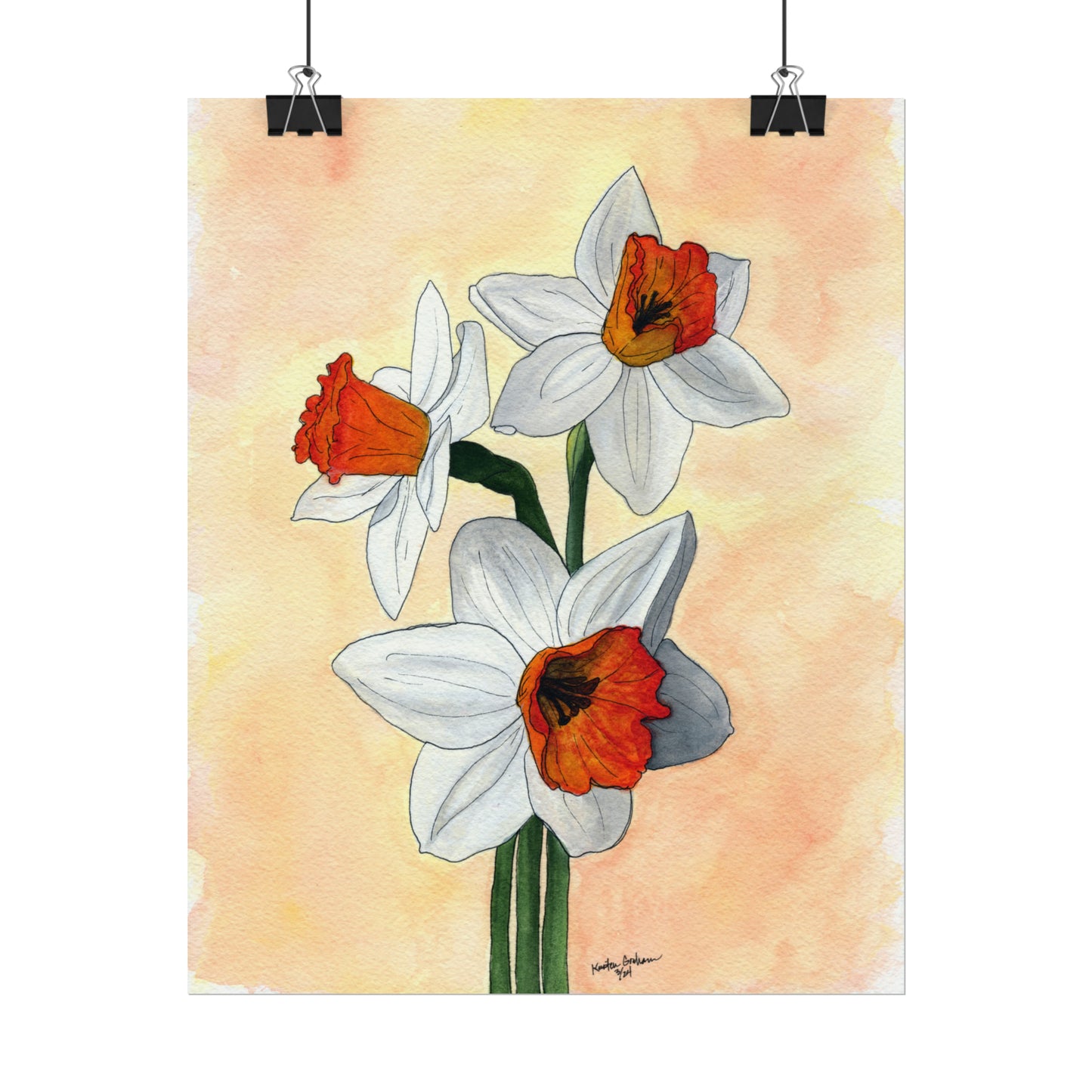 Watercolor DaffodilsTextured Watercolor Posters