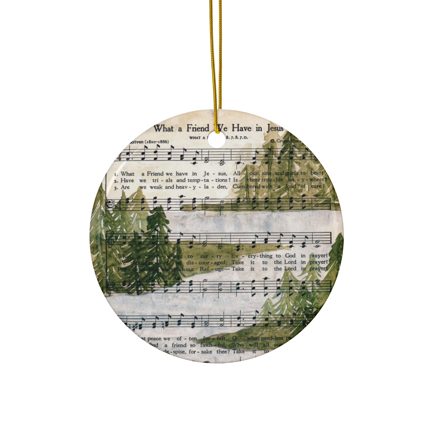 What A Friend Hymn-Stream Ceramic Ornament