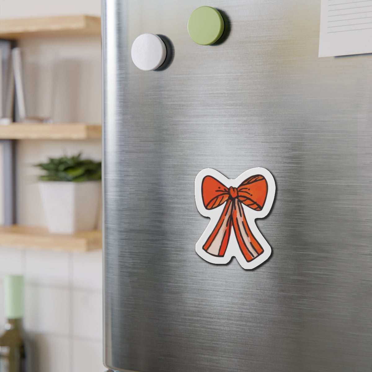 Cheerful Orange Watercolor Die-Cut Magnet