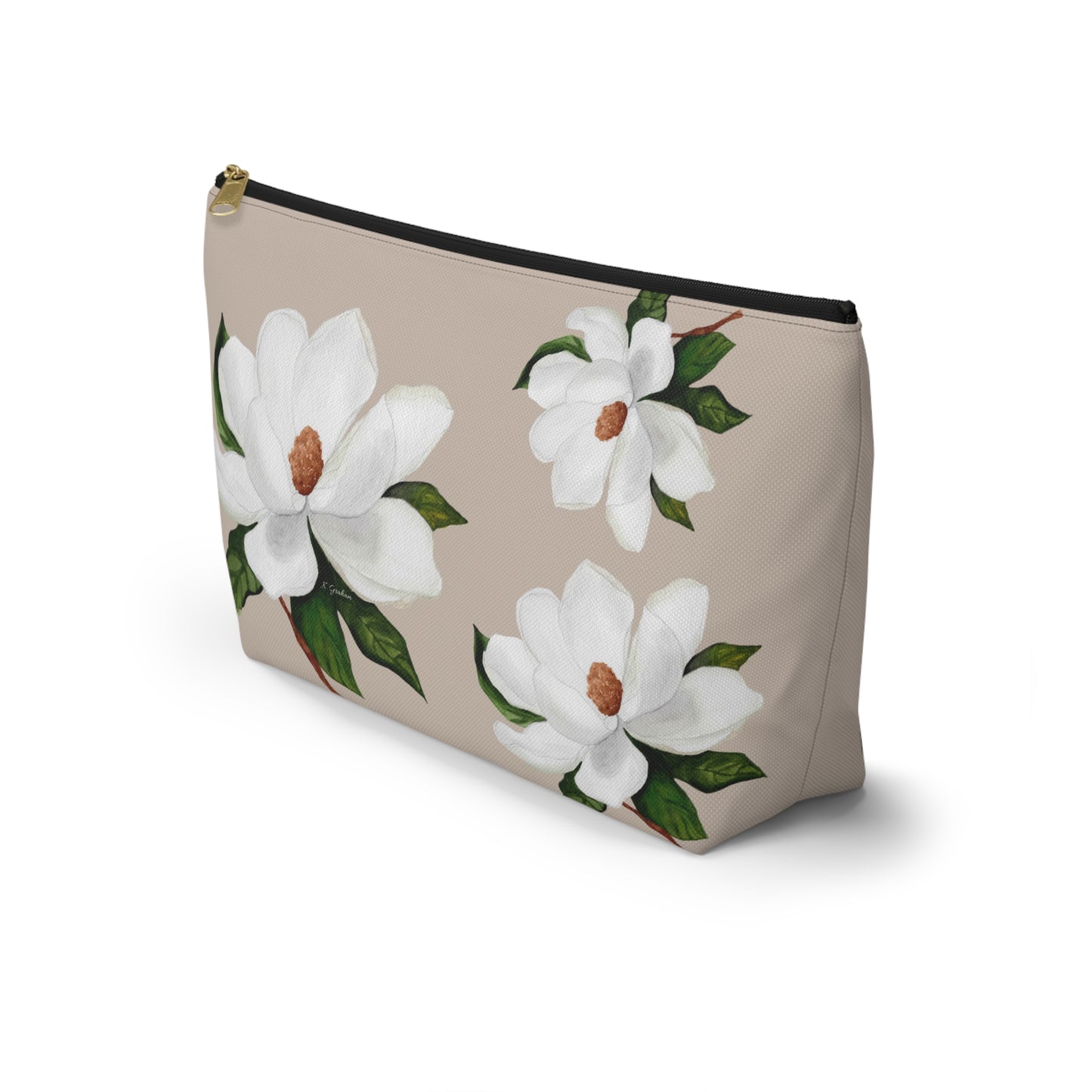 White Magnolia Accessory Pouch