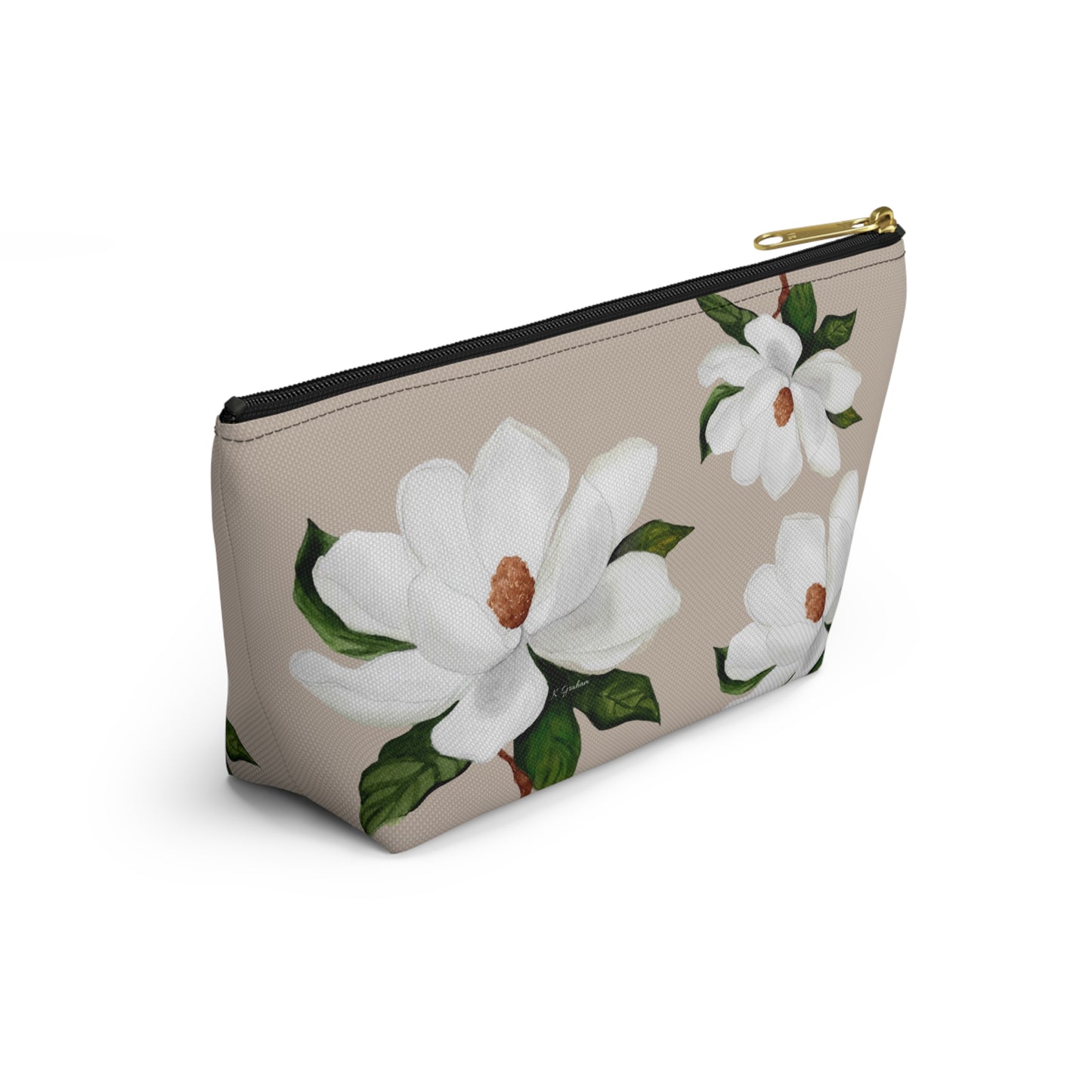 White Magnolia Accessory Pouch