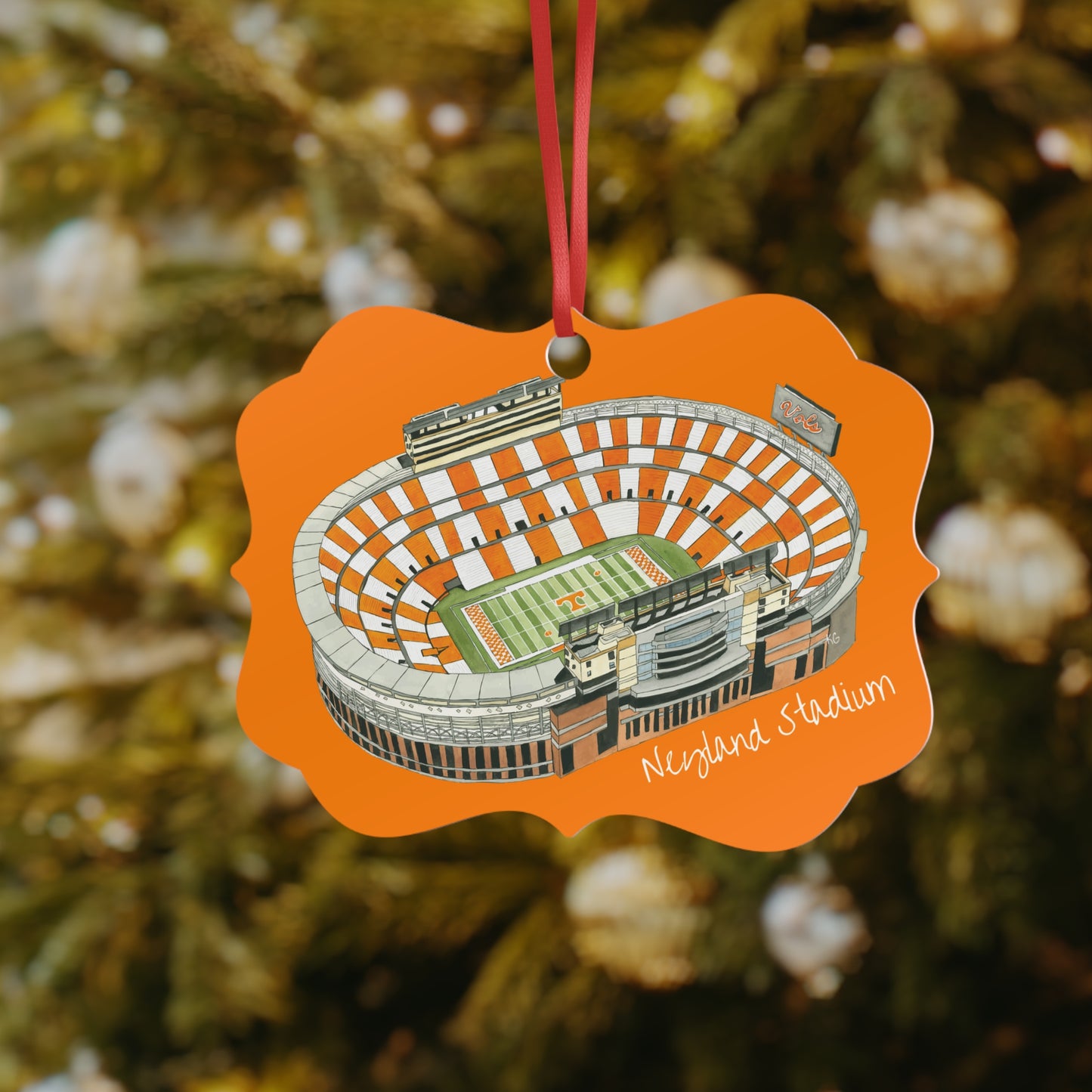 Watercolor Neyland Stadiym Aluminum Ornament