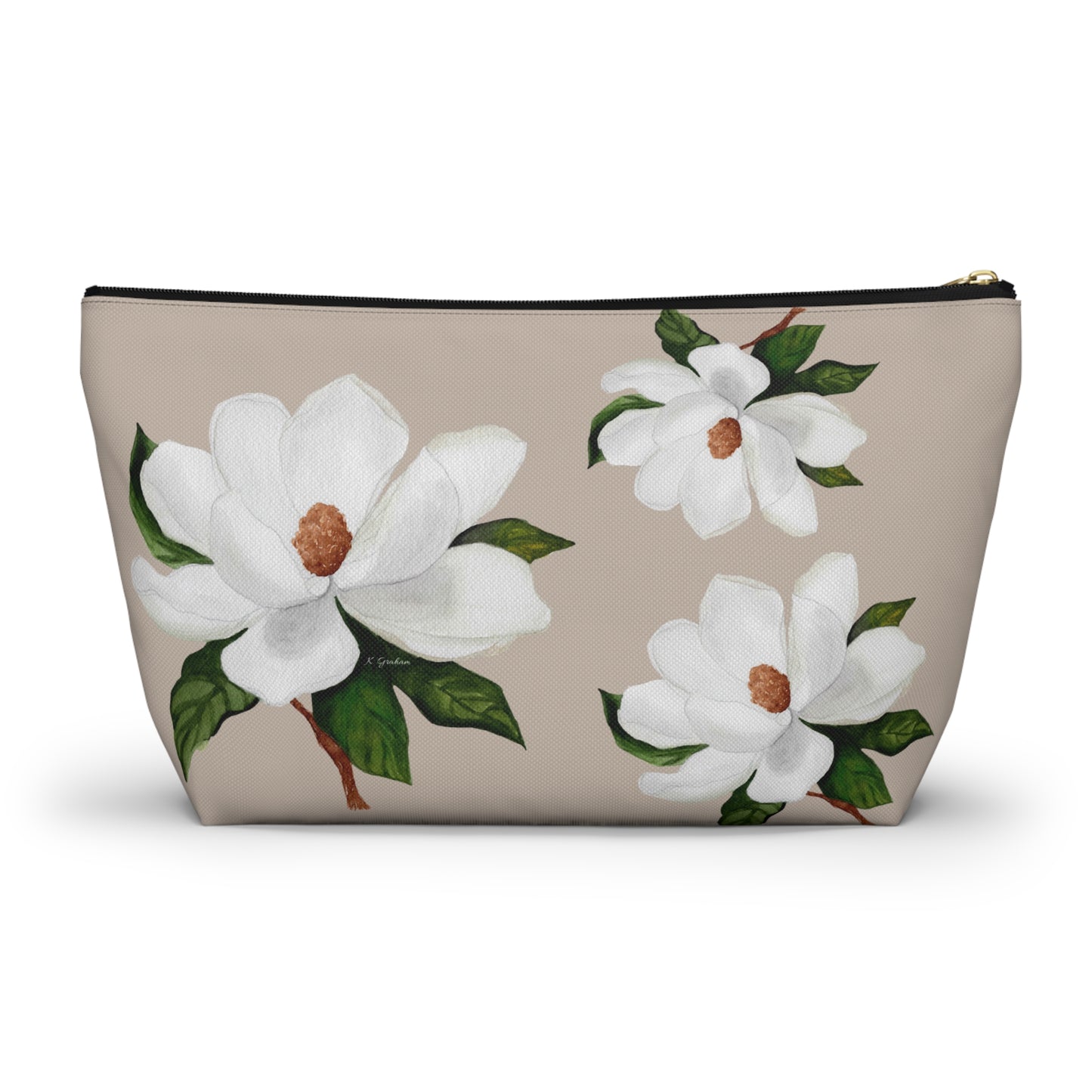 White Magnolia Accessory Pouch