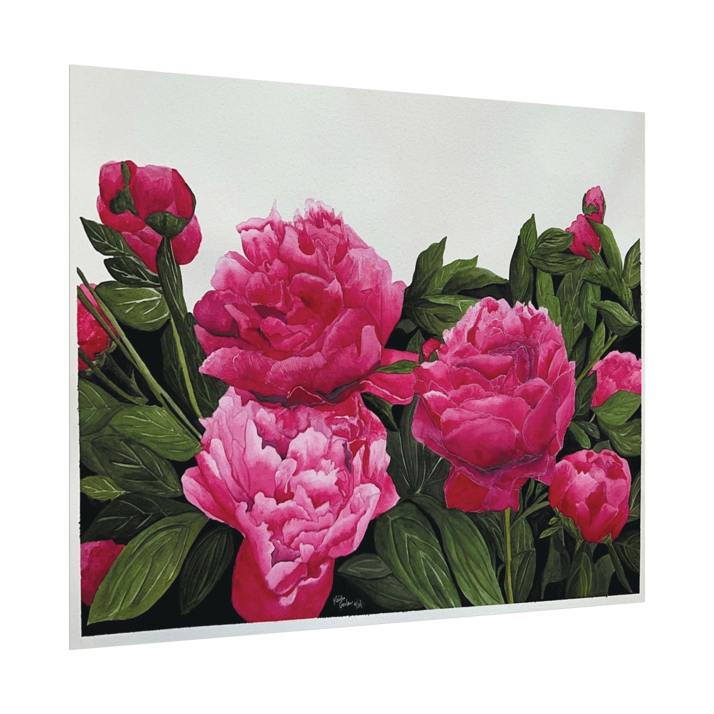 Peonies Watercolor Matte Posters