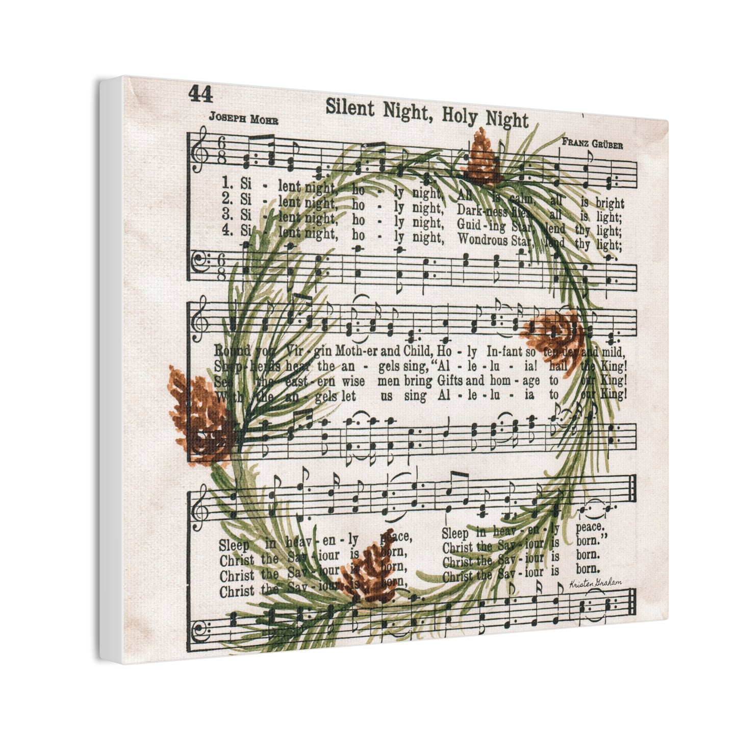 Silent Night Hymn Canvas