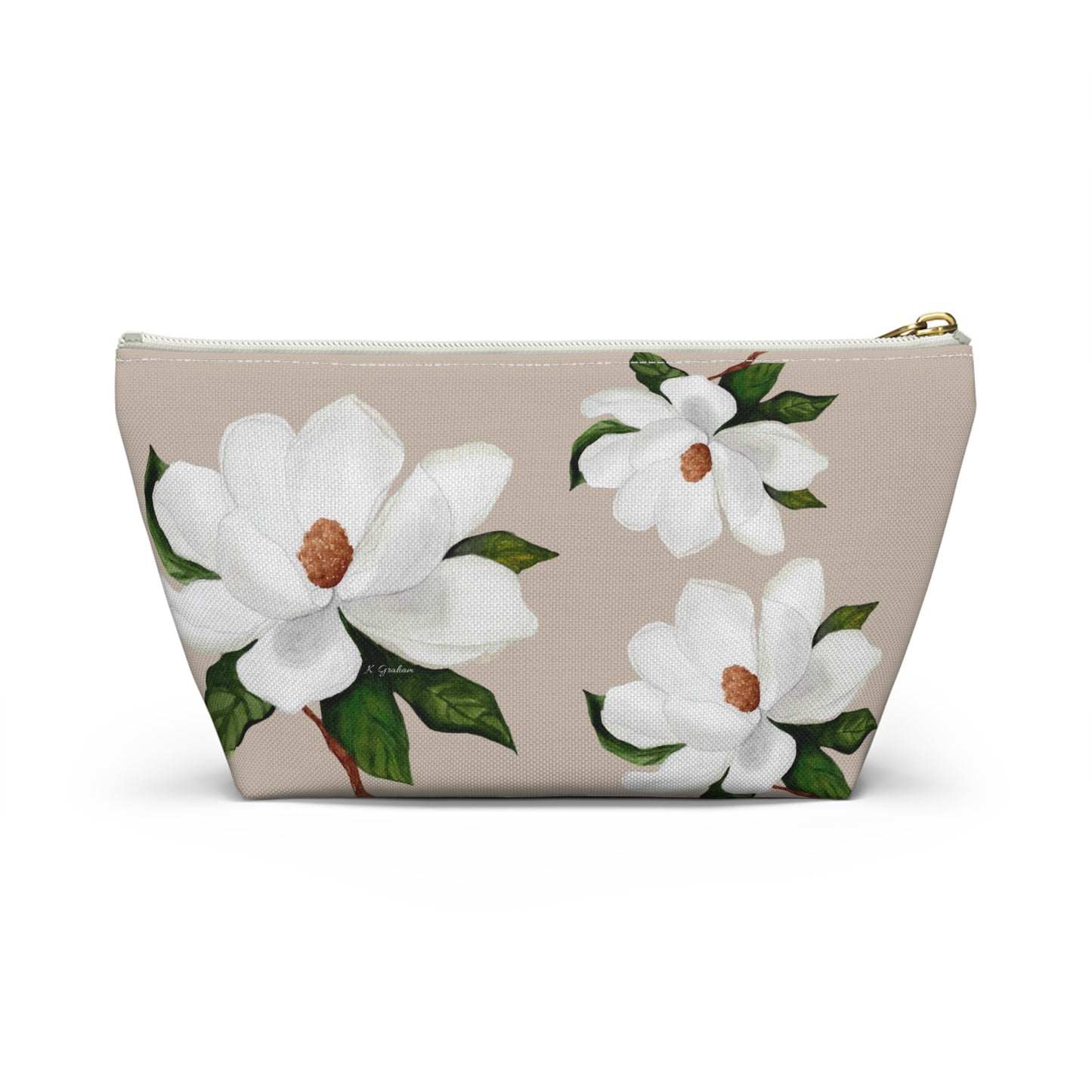 White Magnolia Accessory Pouch