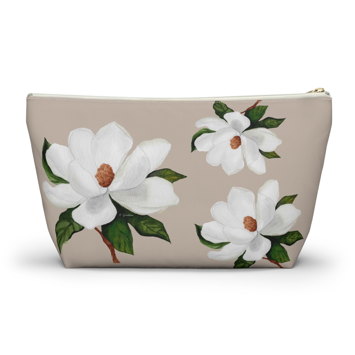 White Magnolia Accessory Pouch