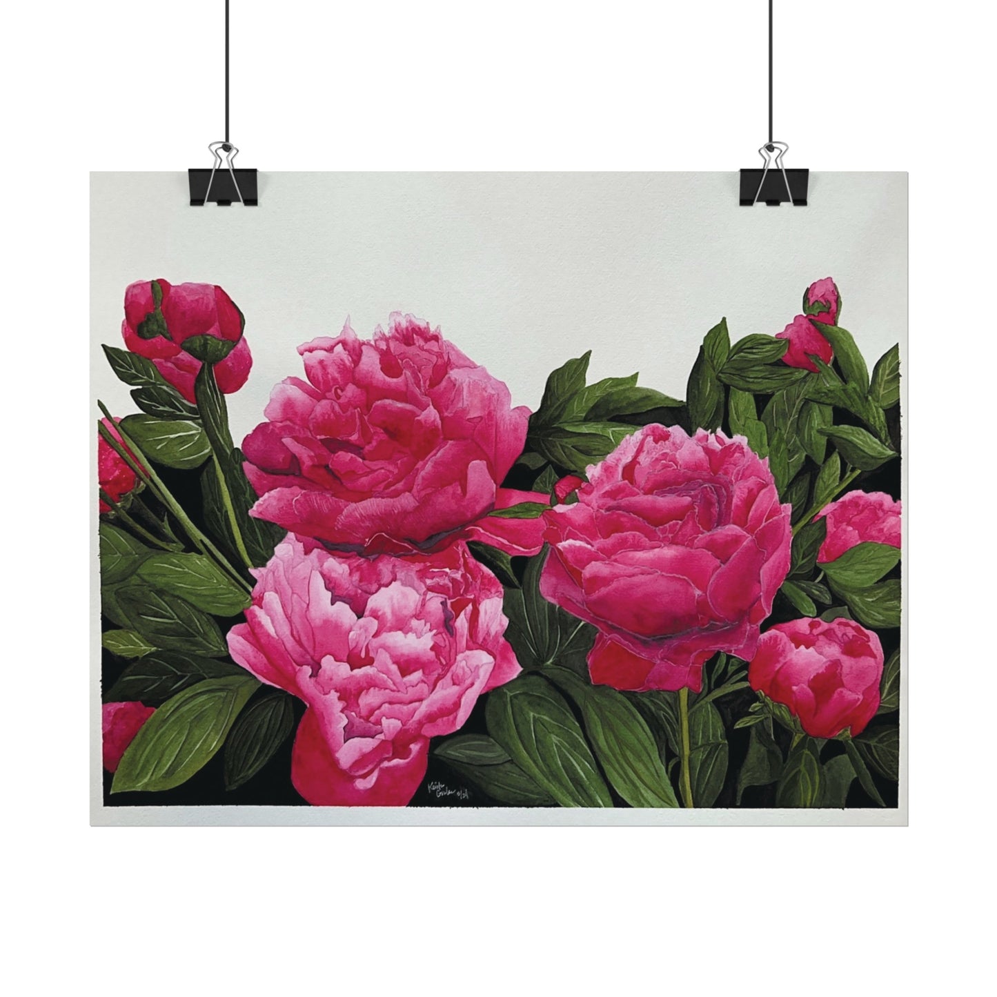 Peonies Watercolor Matte Posters