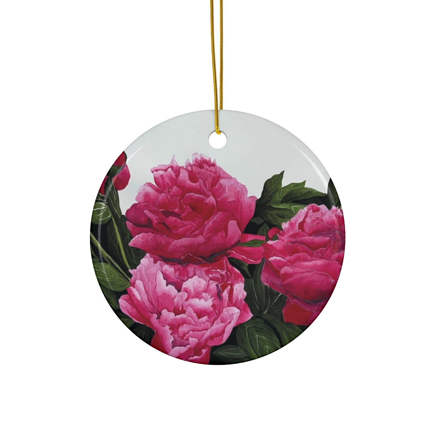 Peonies Ceramic Ornament