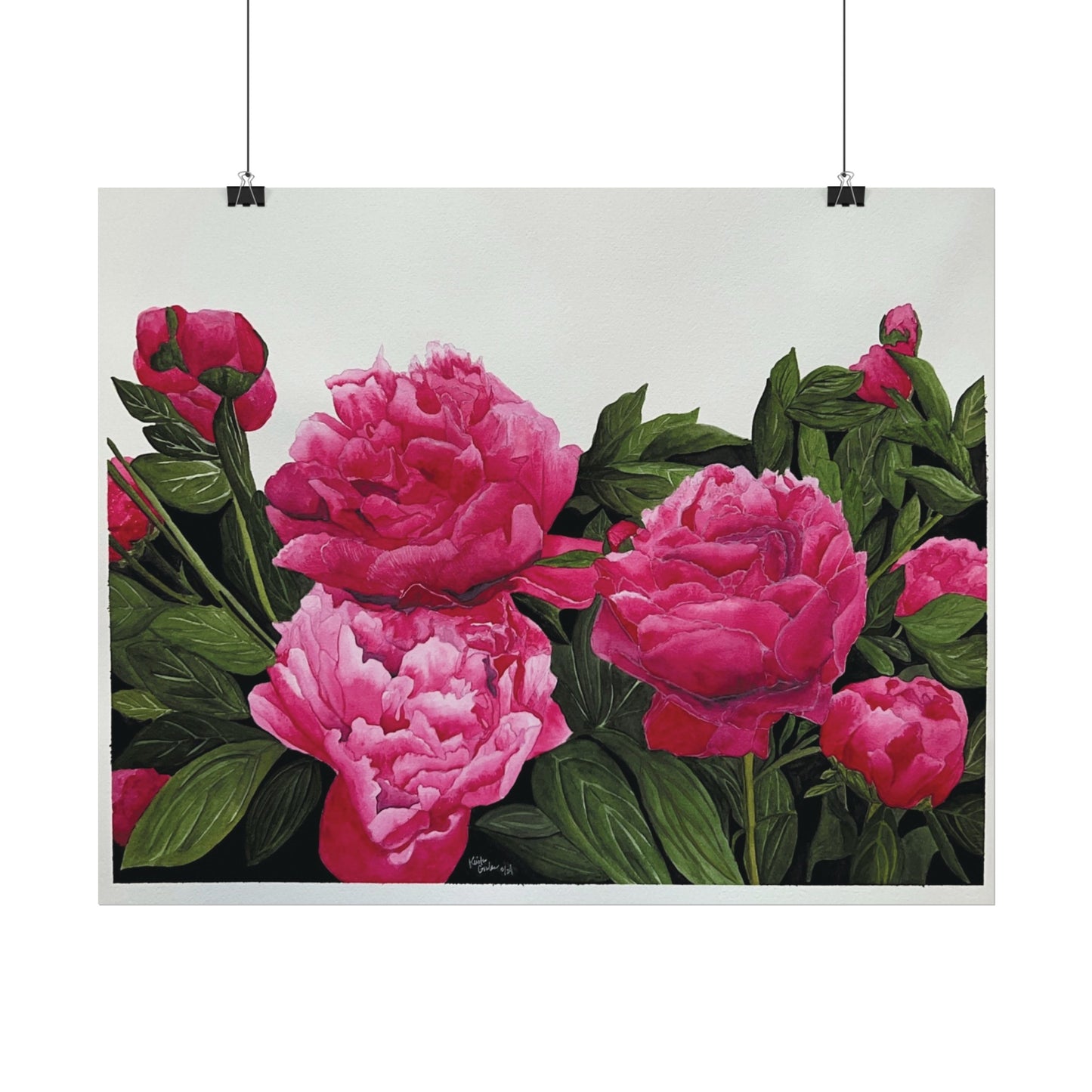 Peonies Watercolor Matte Posters