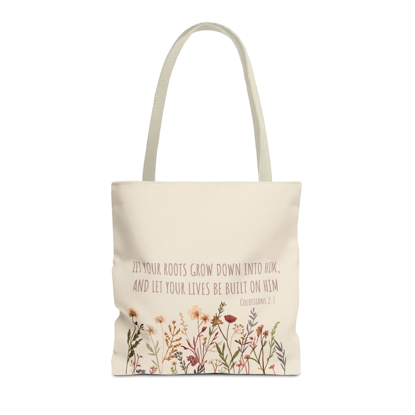 Colossians 2:7 Wildflower Tote Bag