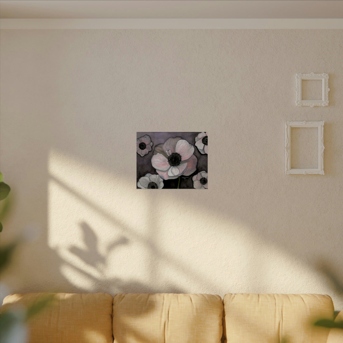 Dark Anemone Textured Watercolor Matte Posters
