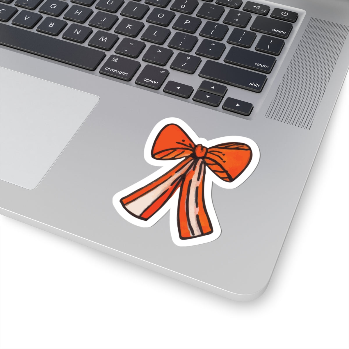 Cheerful Orange Watercolor Bow Kiss-Cut Stickers
