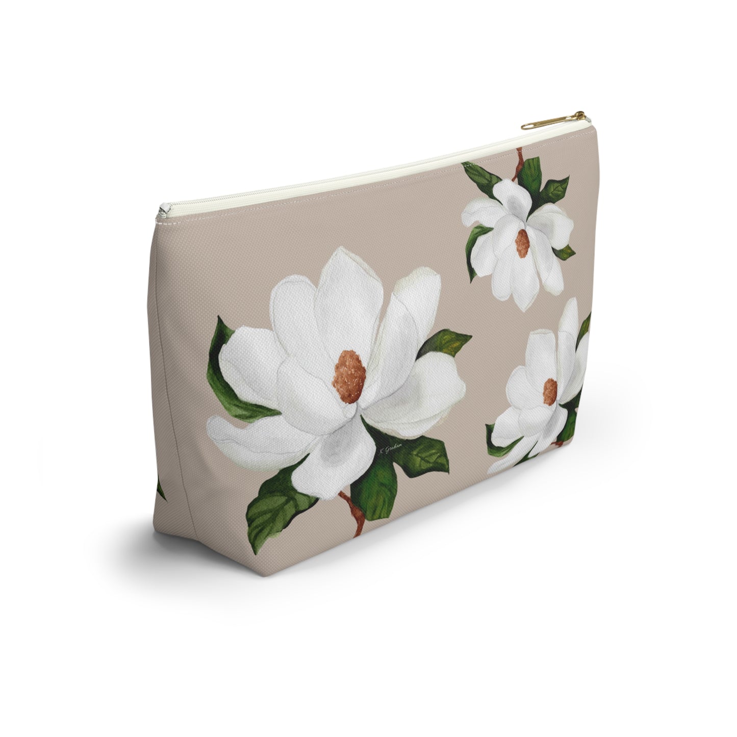 White Magnolia Accessory Pouch