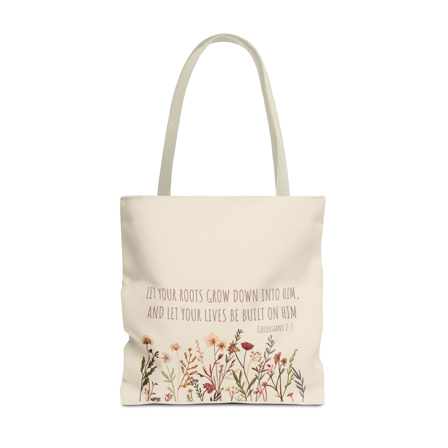 Colossians 2:7 Wildflower Tote Bag