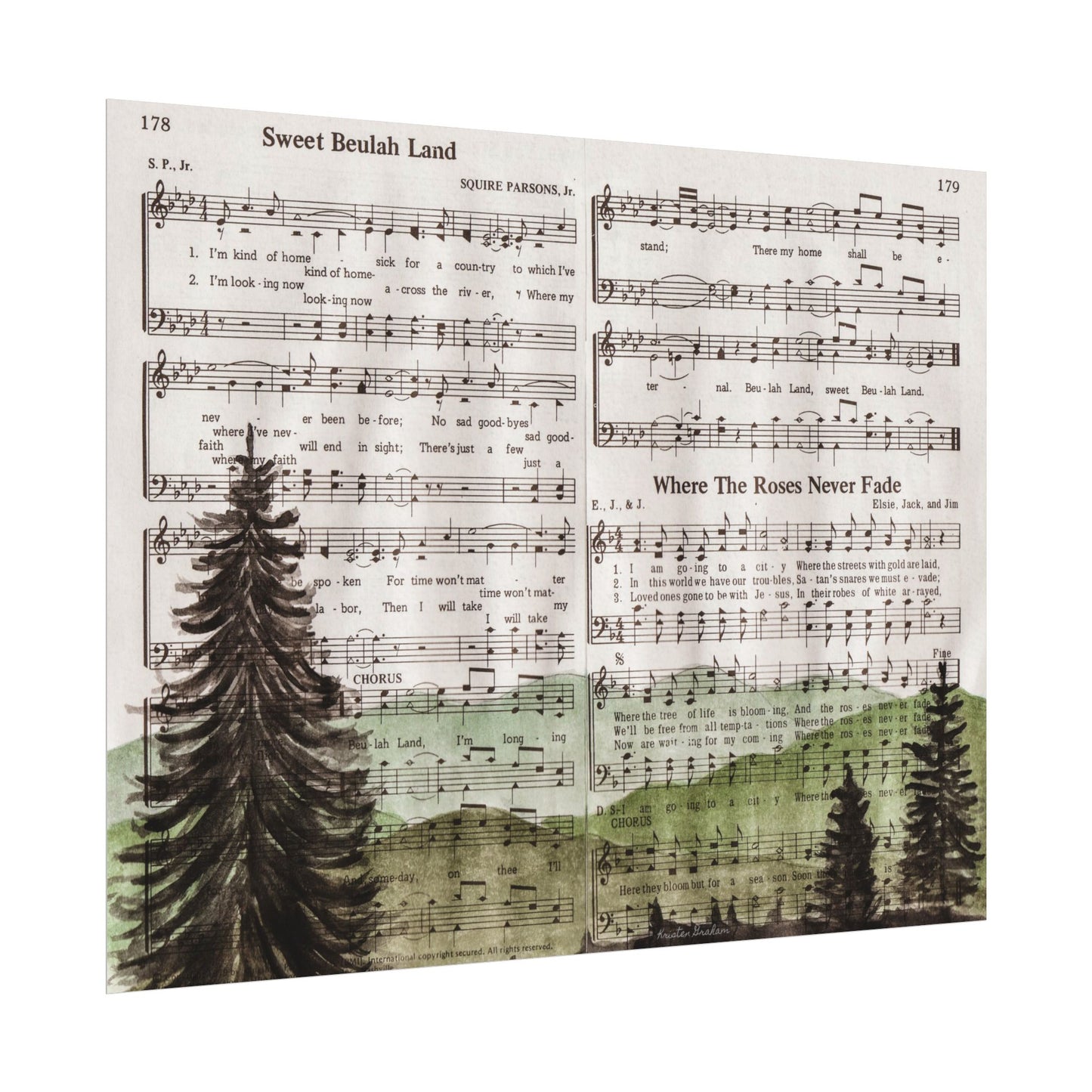 Sweet Beulah Land Textured Watercolor Matte Poster