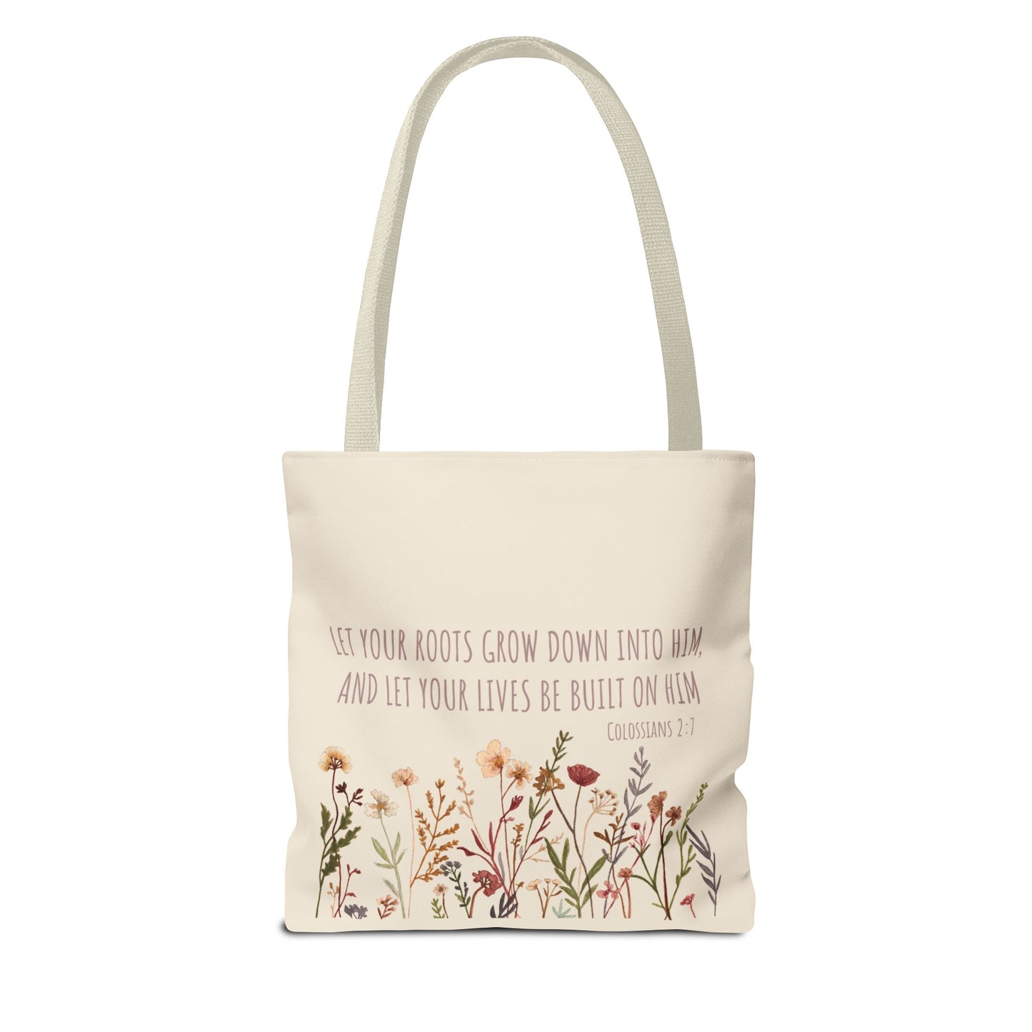 Colossians 2:7 Wildflower Tote Bag