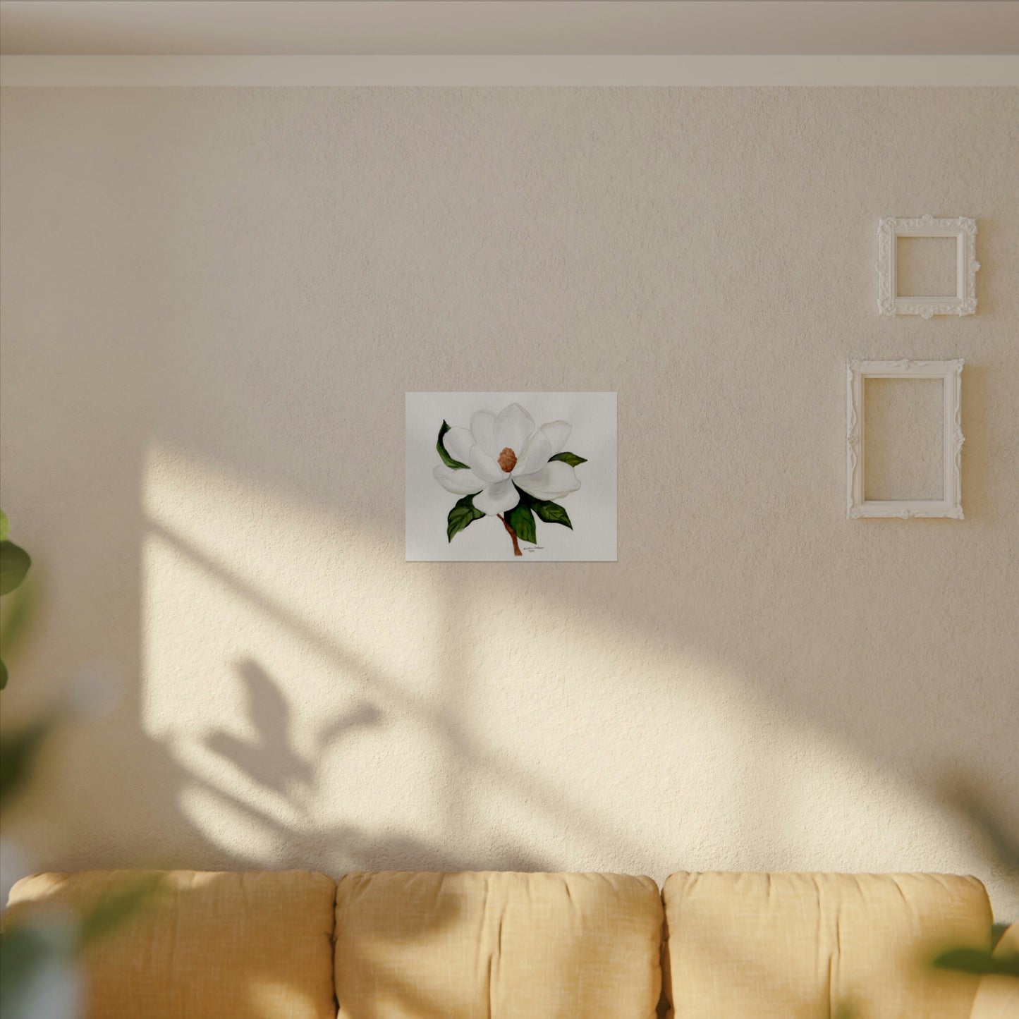 White Magnolia Watercolor Matte Posters