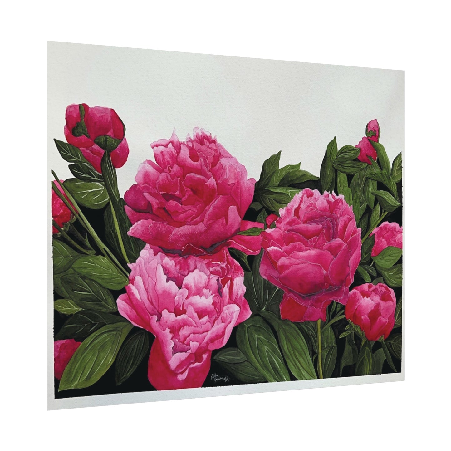 Peonies Watercolor Matte Posters
