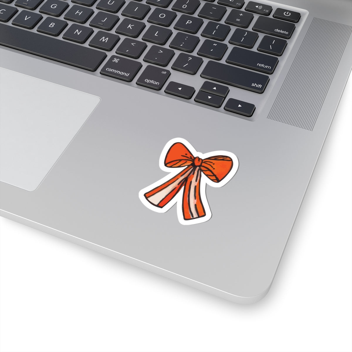 Cheerful Orange Watercolor Bow Kiss-Cut Stickers