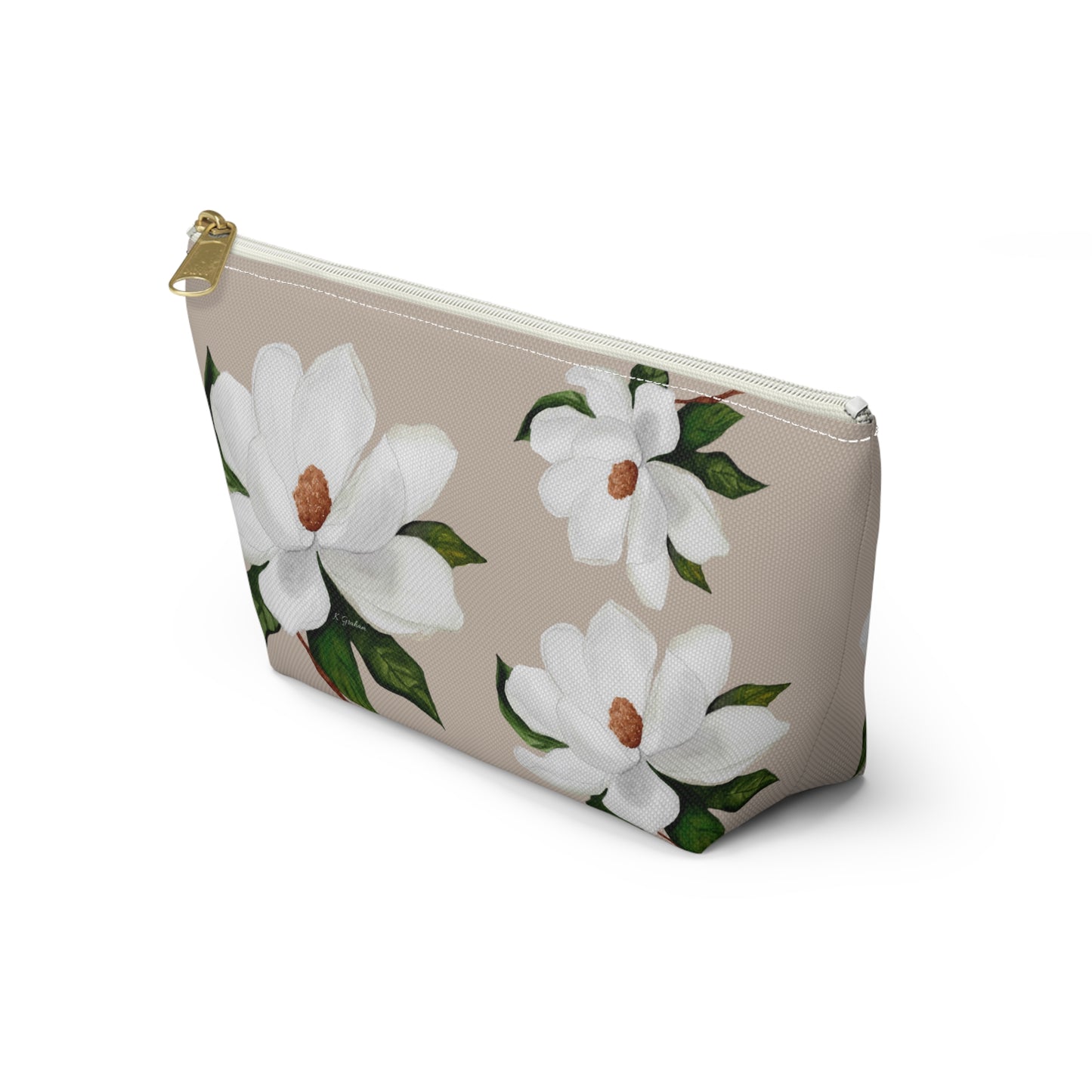 White Magnolia Accessory Pouch