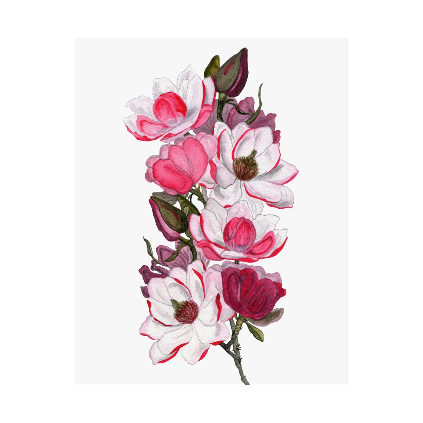 Pink Magnolias Matte Vertical Posters