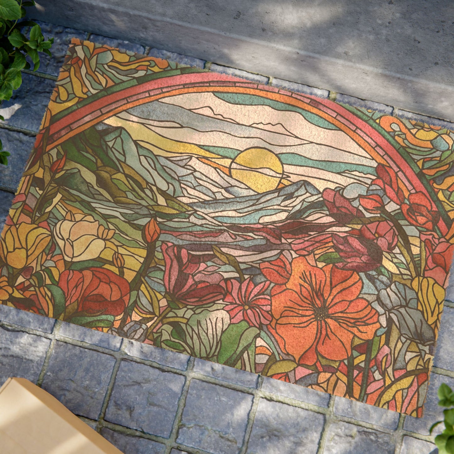 Watercolor Stained Glass Doormat