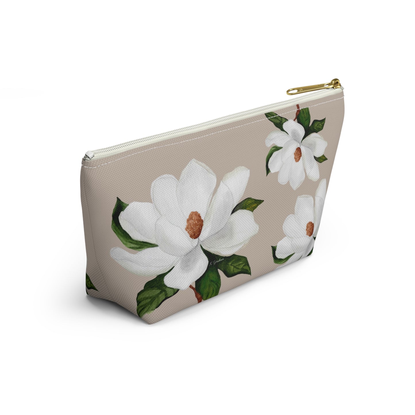 White Magnolia Accessory Pouch