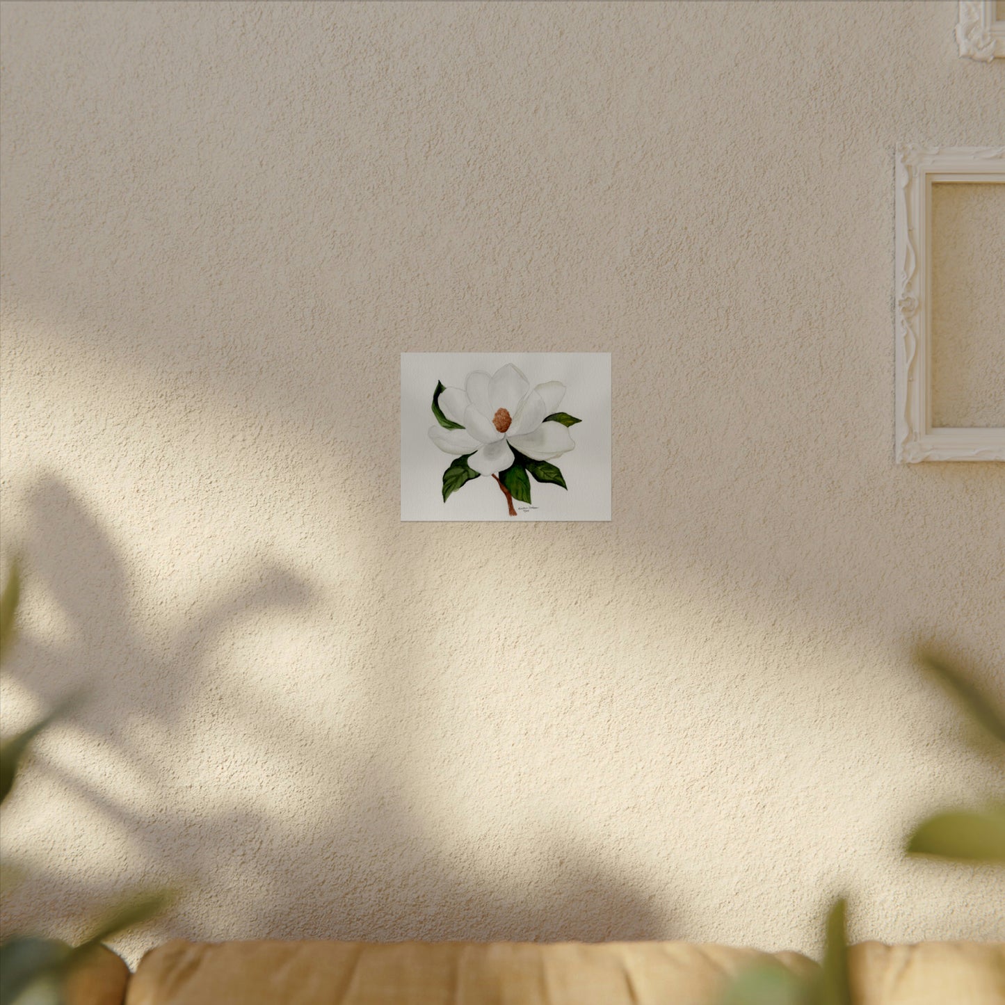 White Magnolia Watercolor Matte Posters