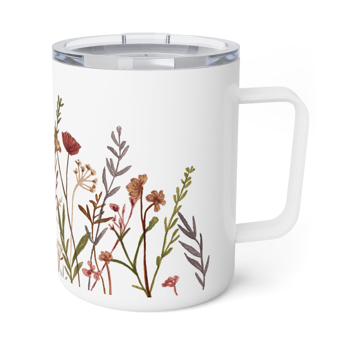 Neutral Wildflowers Insulated Coffee Mug, 10oz