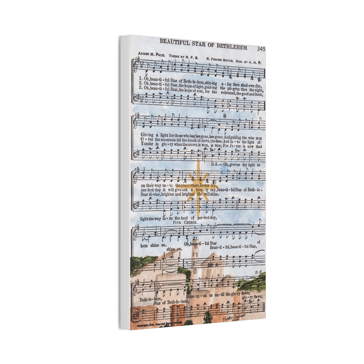 Beautiful Star of Bethlehem Hymn Canvas