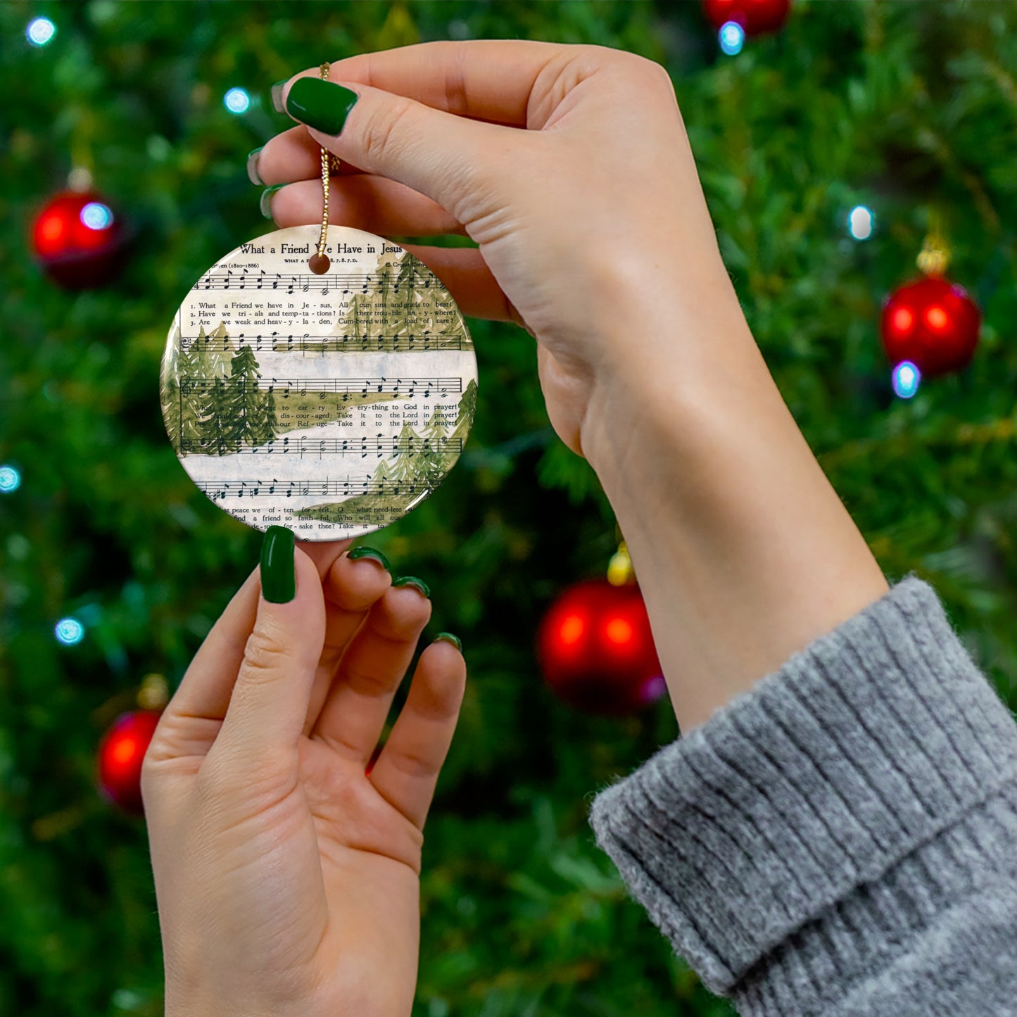 What A Friend Hymn-Stream Ceramic Ornament