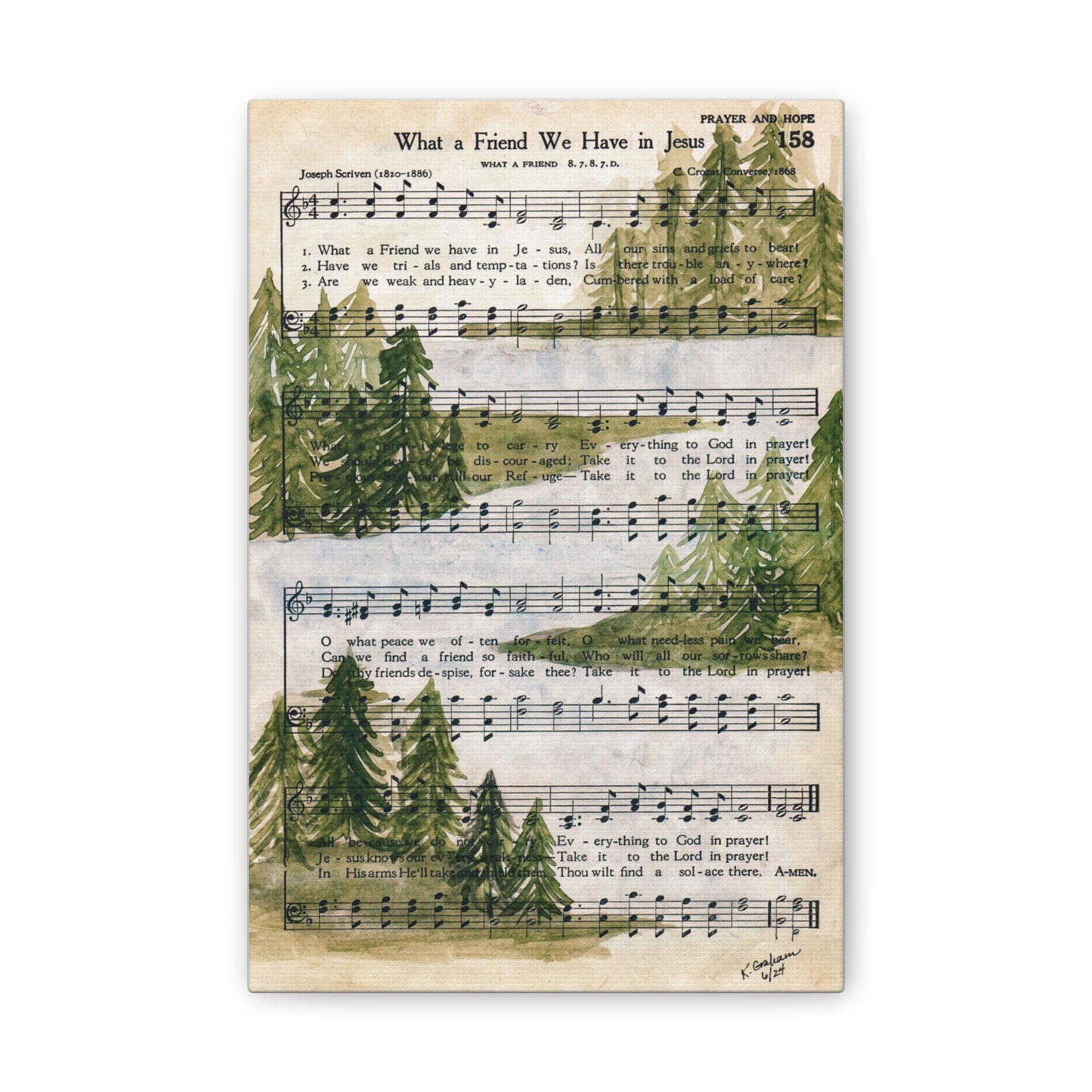 What a Friend We Have In Jesus Hymn Canvas