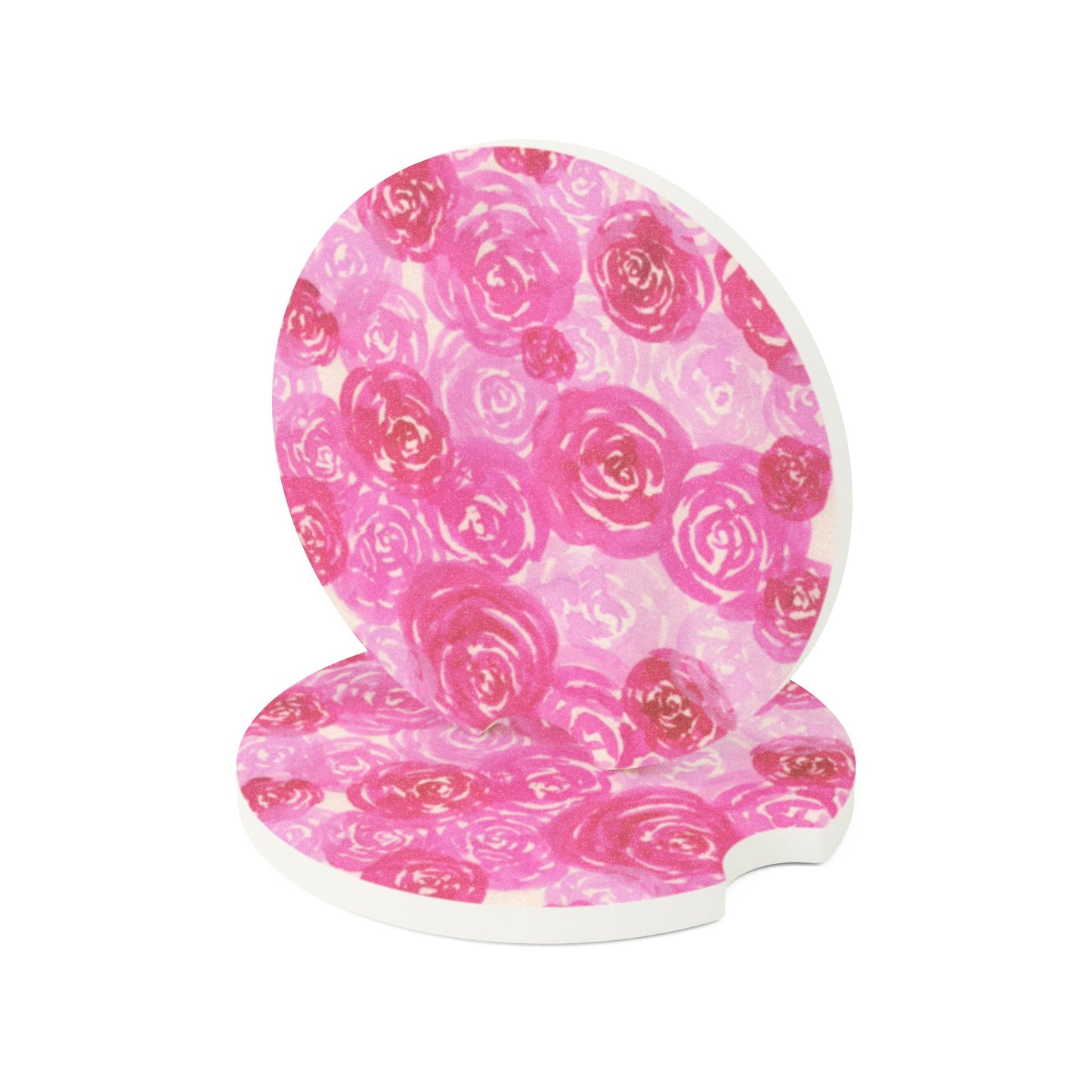 Pink Roses Soapstone Car Coaster