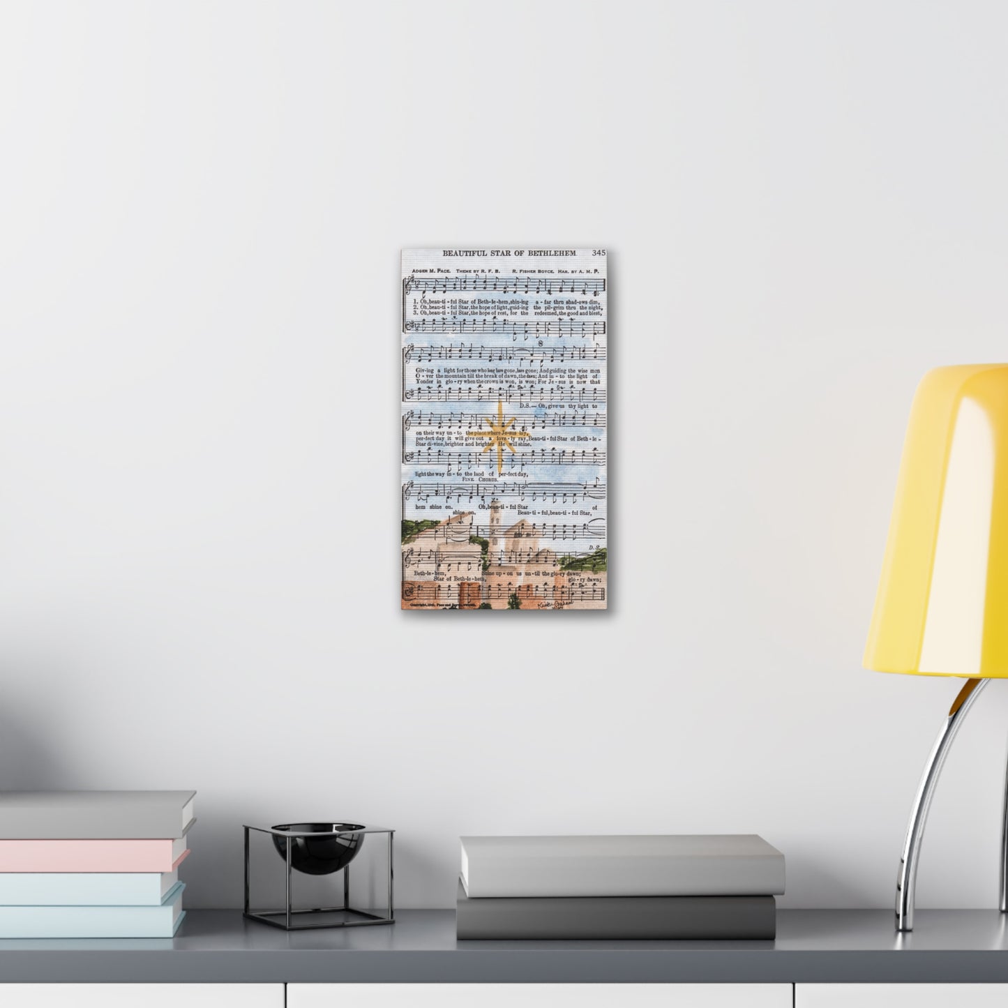 Beautiful Star of Bethlehem Hymn Canvas