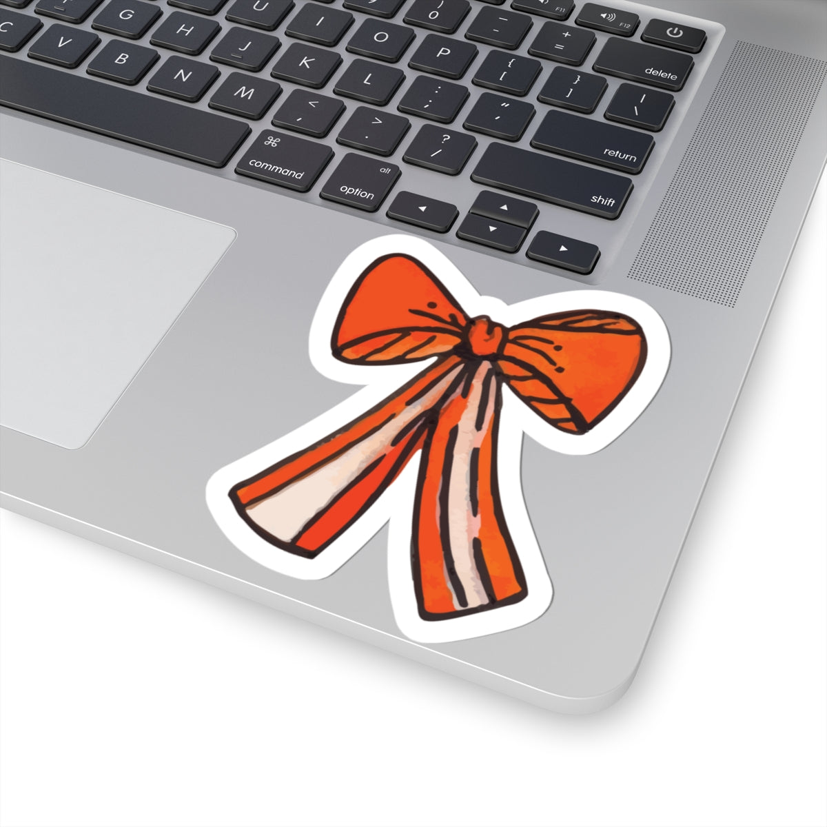 Cheerful Orange Watercolor Bow Kiss-Cut Stickers