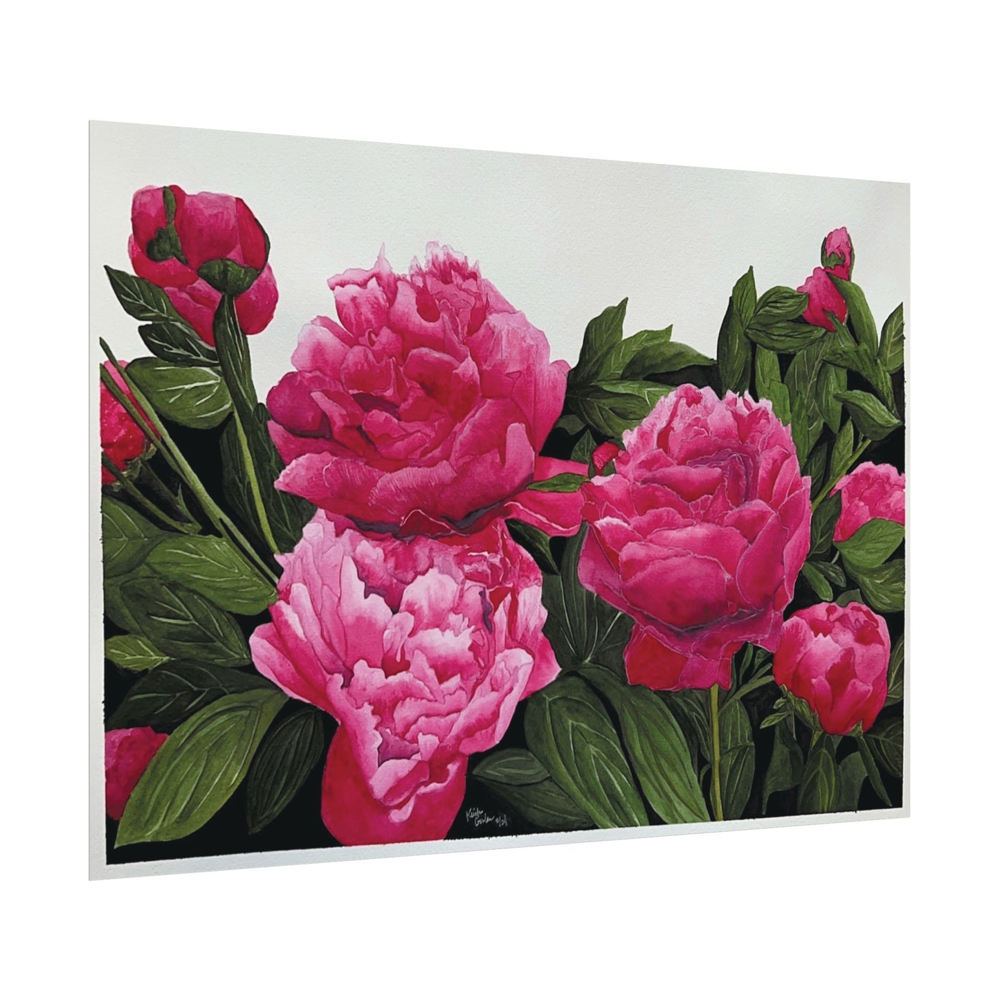 Peonies Watercolor Matte Posters