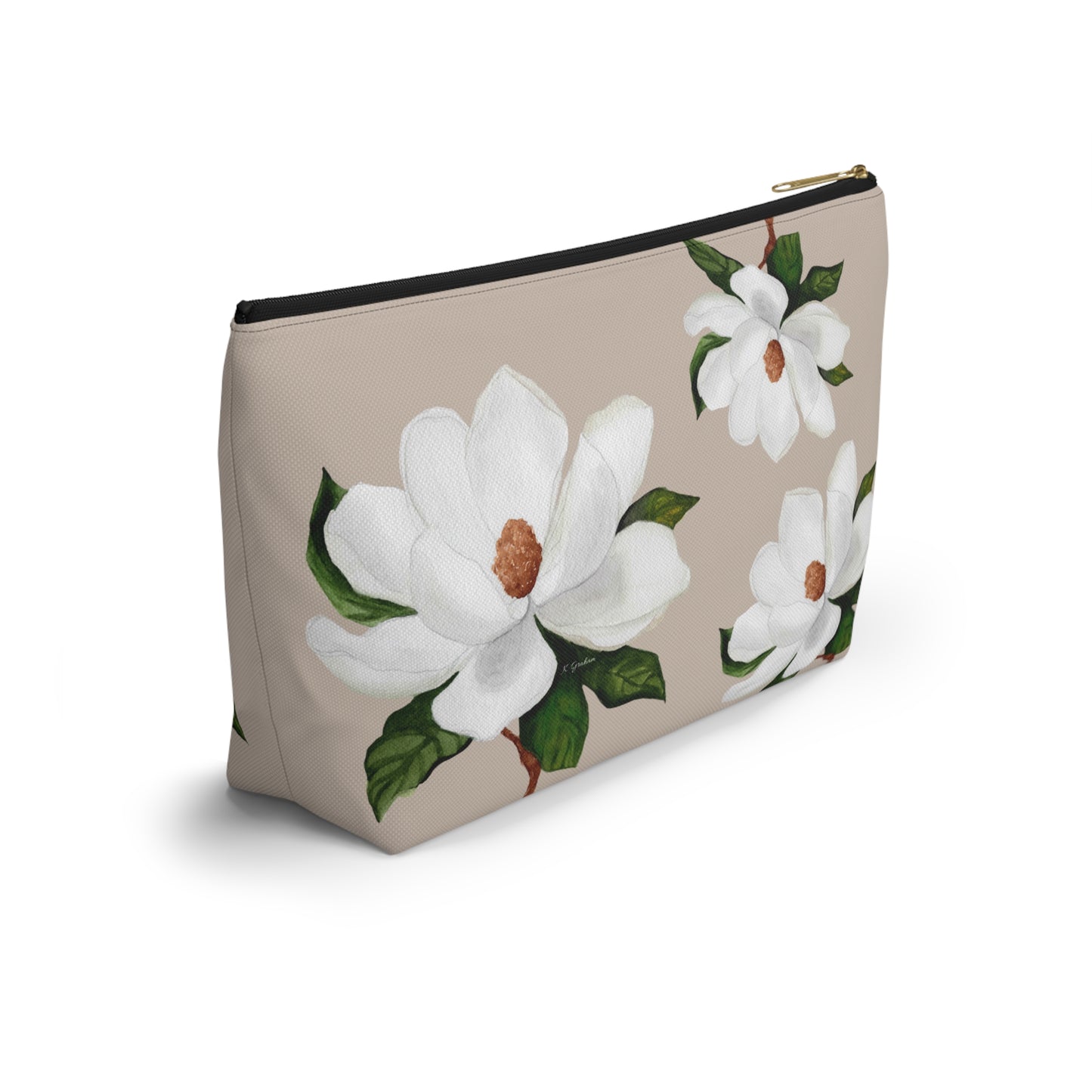 White Magnolia Accessory Pouch