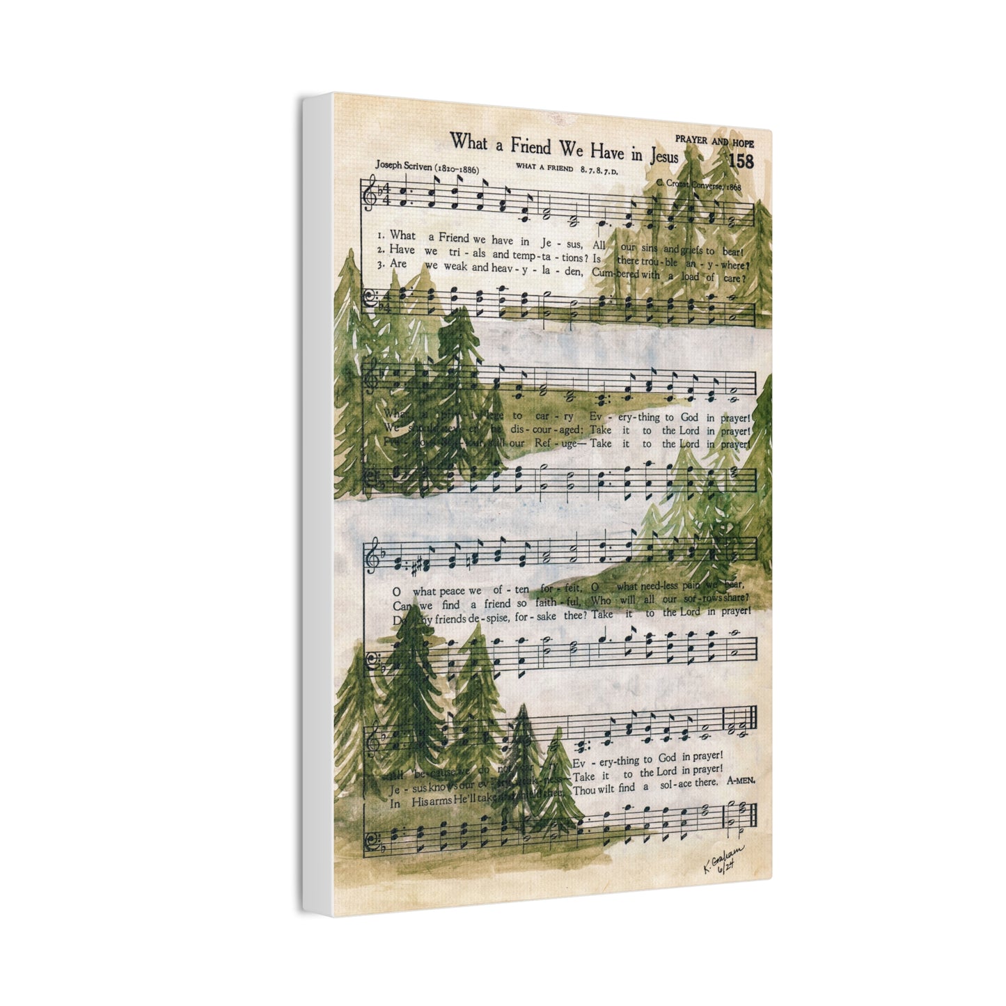 What a Friend We Have In Jesus Hymn Canvas
