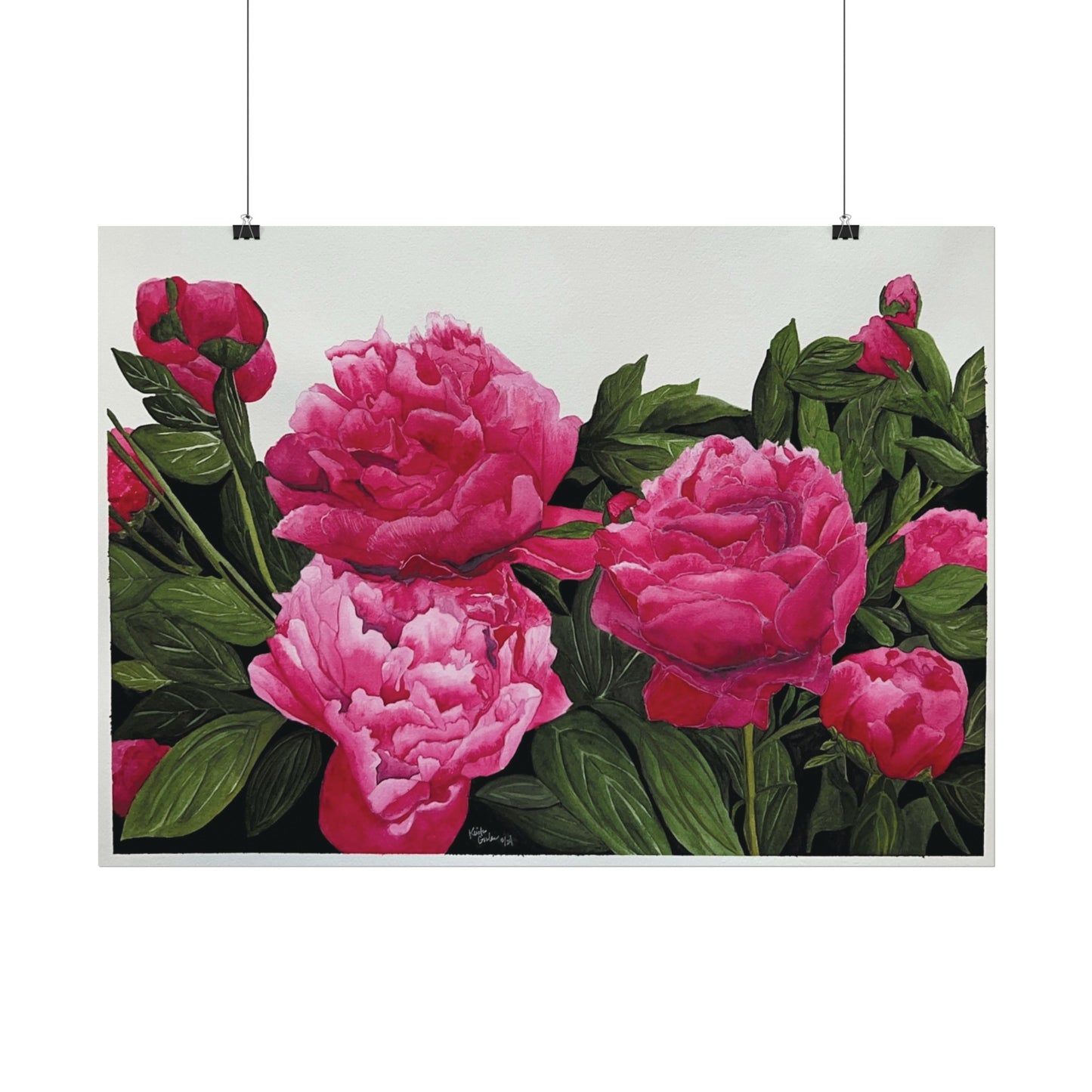 Peonies Watercolor Matte Posters