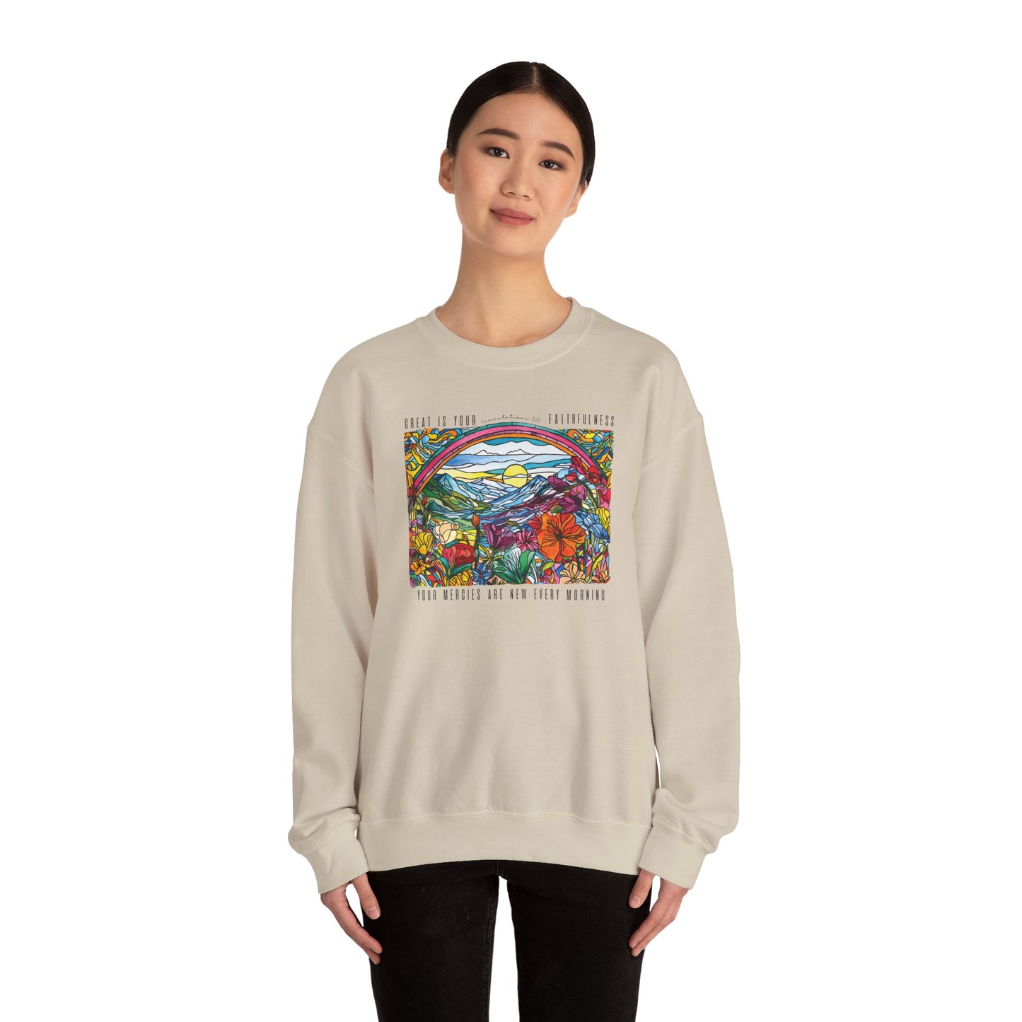 Lamentations 3:23 Stained Glass Crewneck Sweatshirt