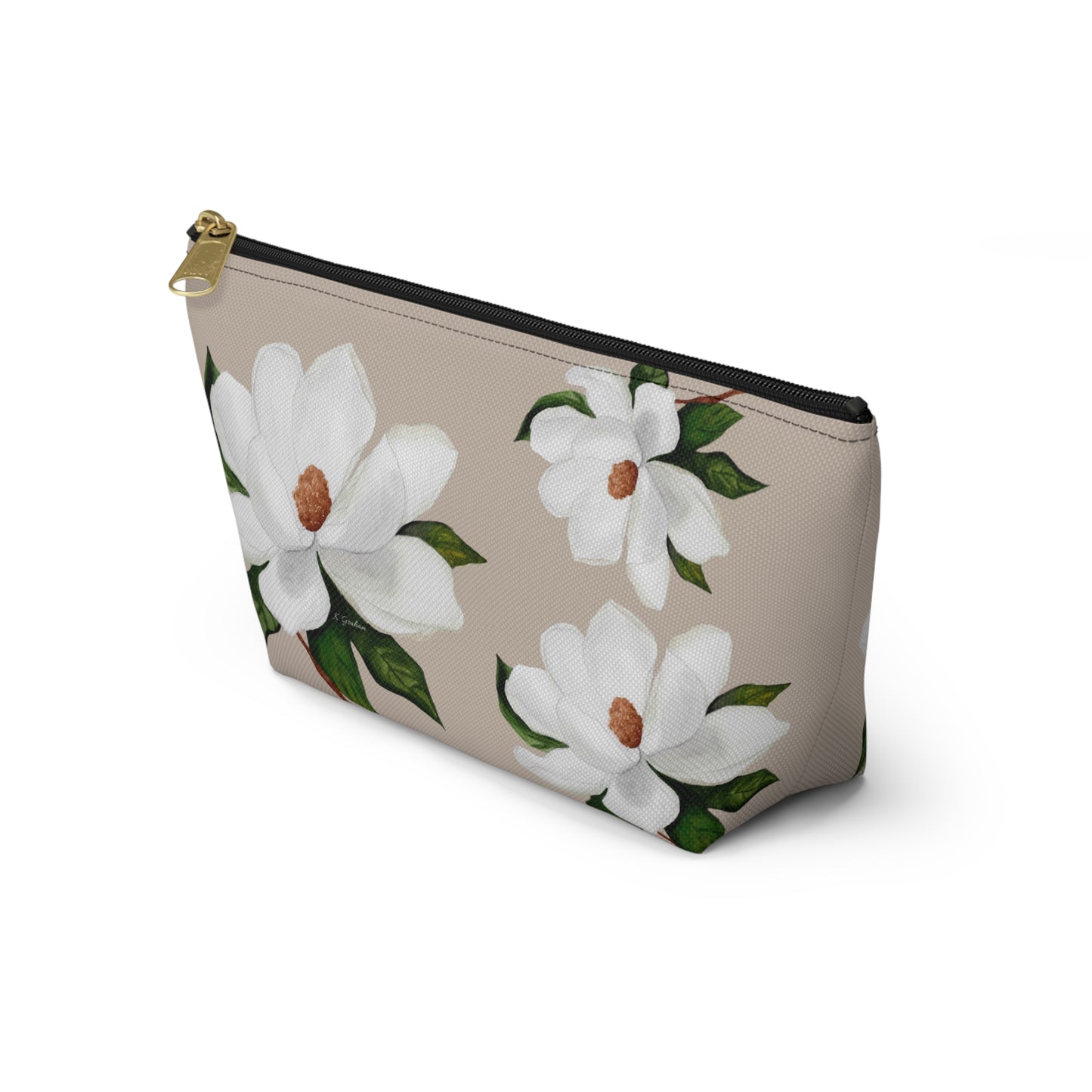 White Magnolia Accessory Pouch