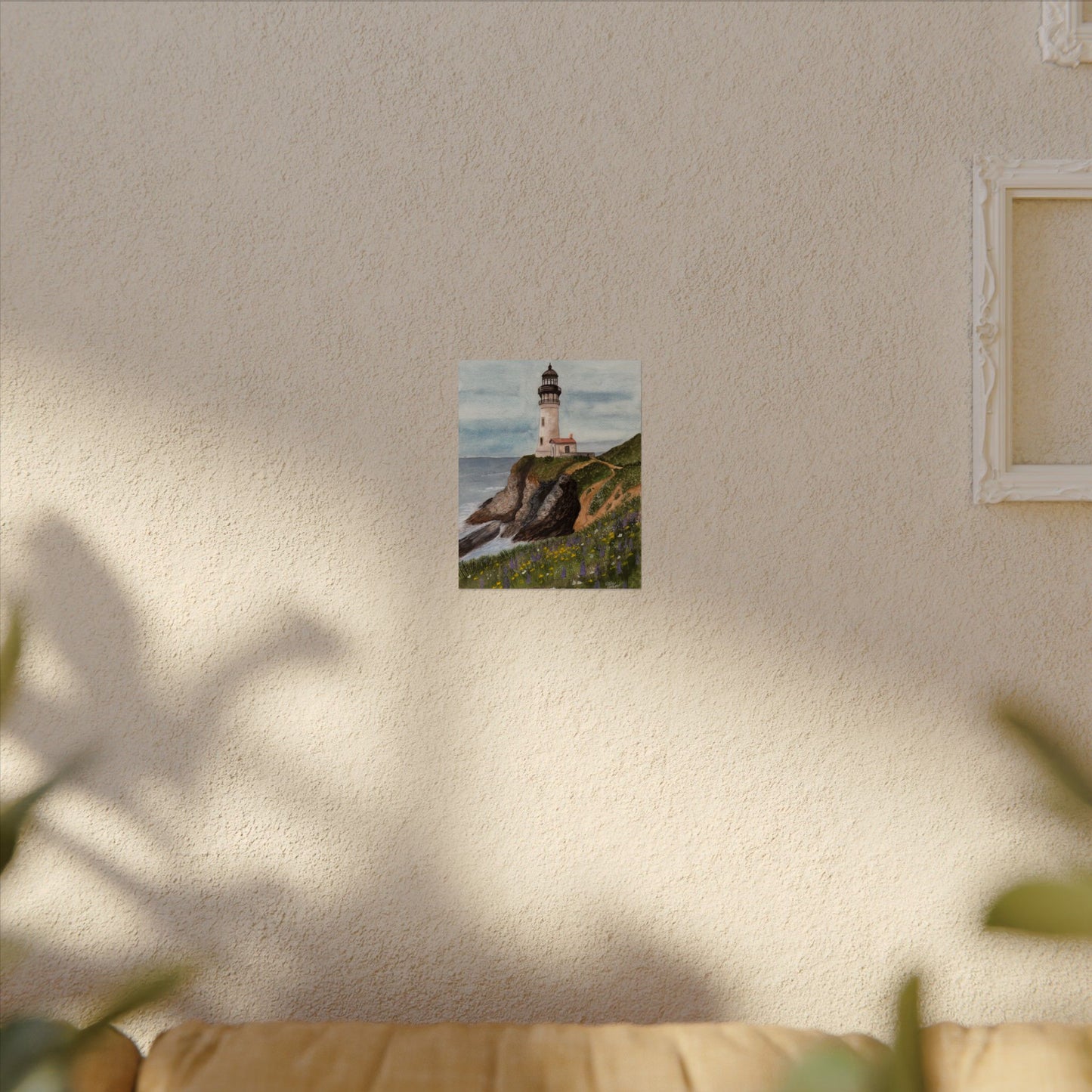 Lighthouse Textured Watercolor Matte Poster