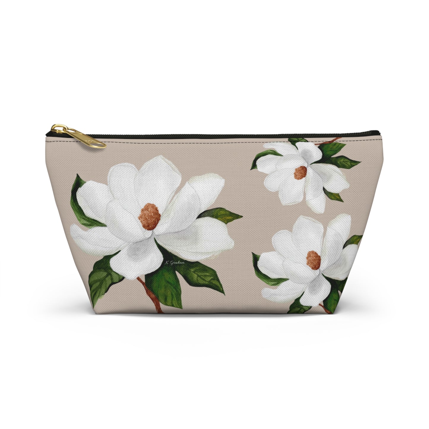 White Magnolia Accessory Pouch