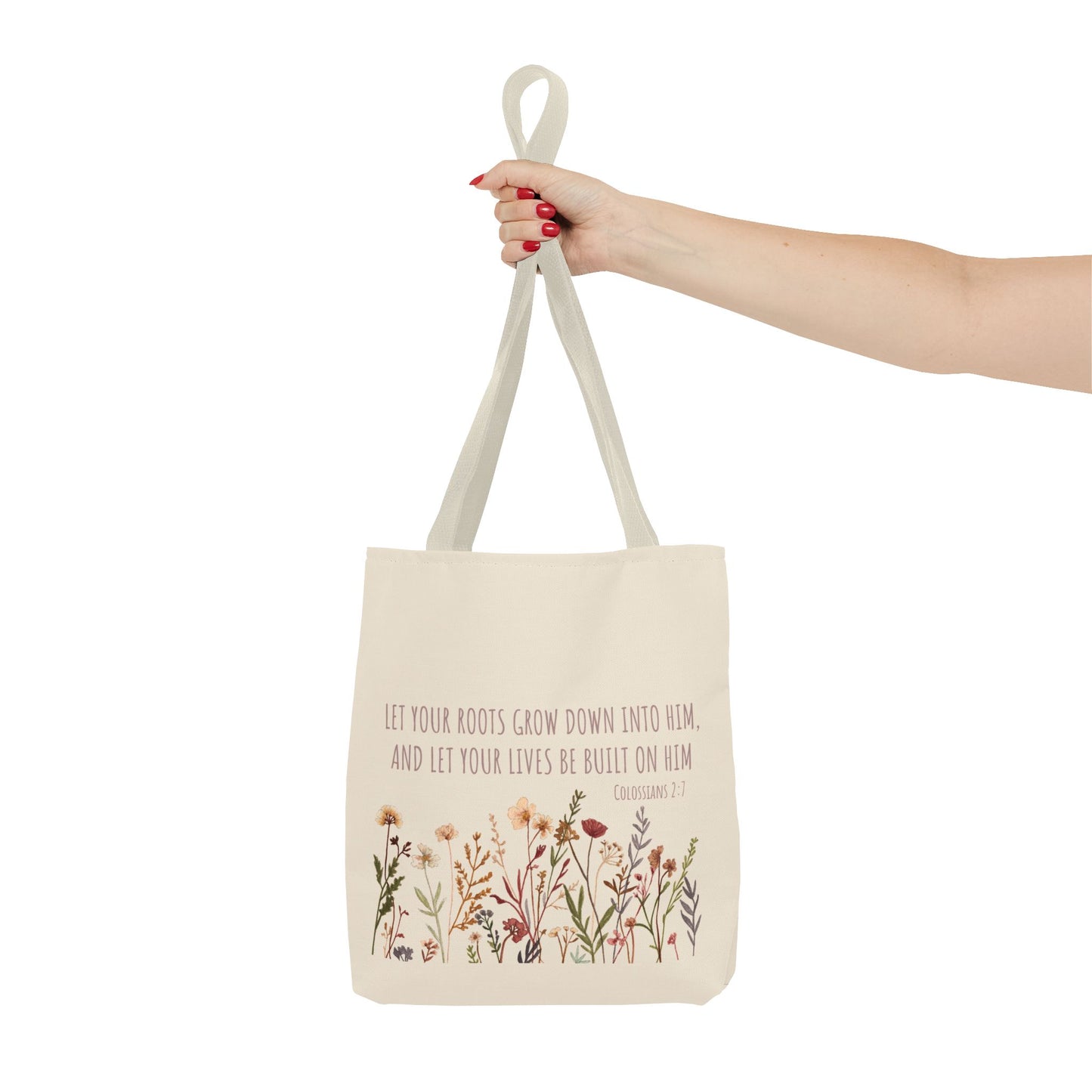 Colossians 2:7 Wildflower Tote Bag