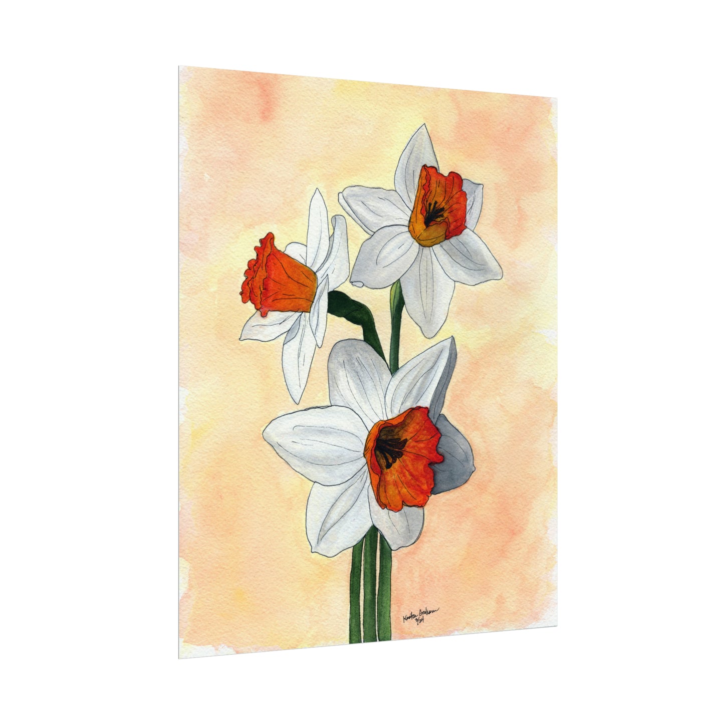Watercolor DaffodilsTextured Watercolor Posters