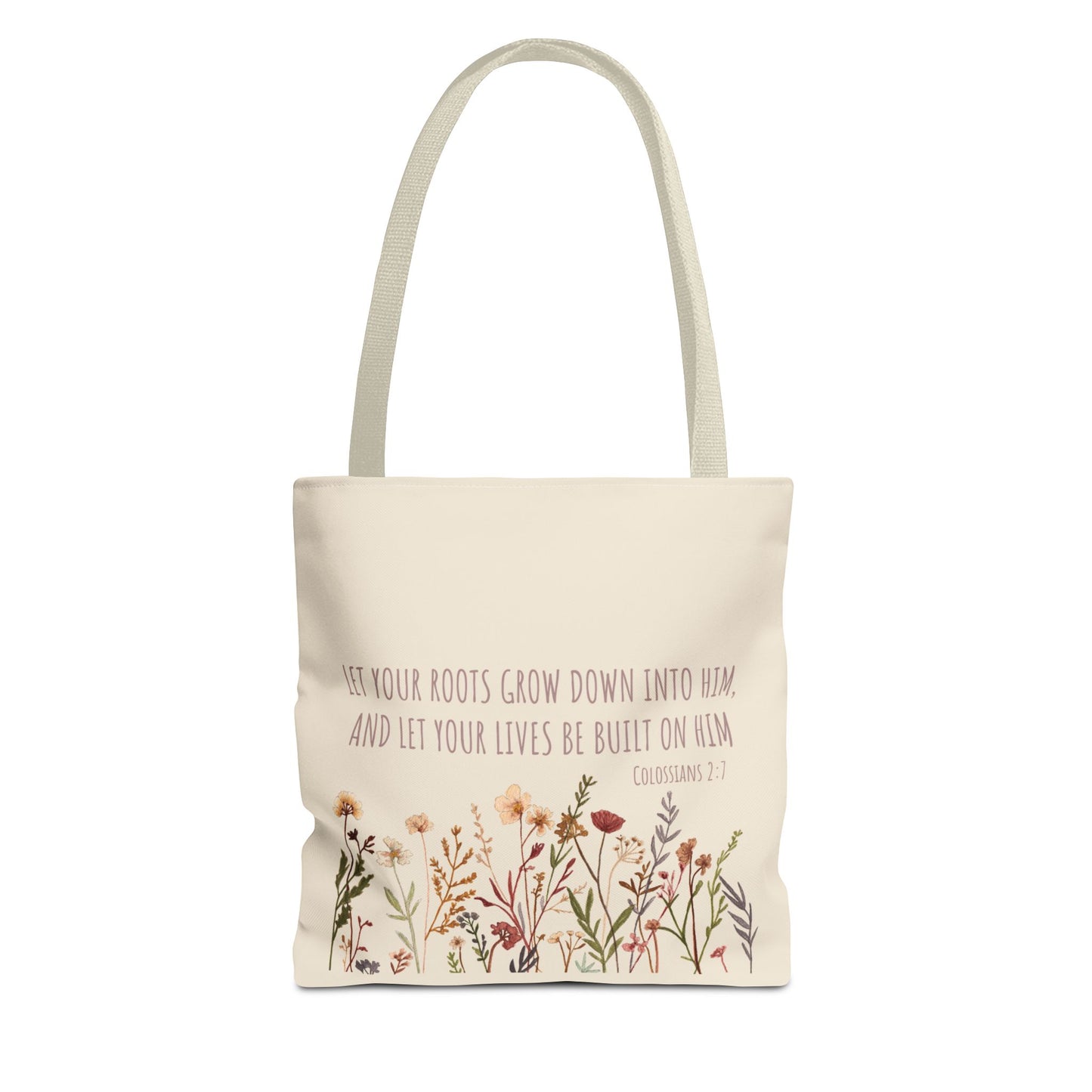 Colossians 2:7 Wildflower Tote Bag